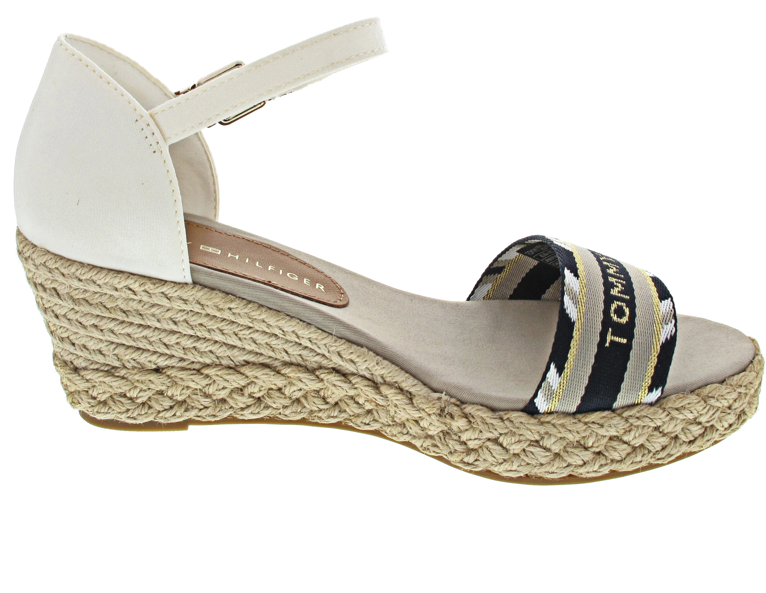 Tommy Hilfiger Corporate Webbing Low Wed Sandalette Beige - Image 4
