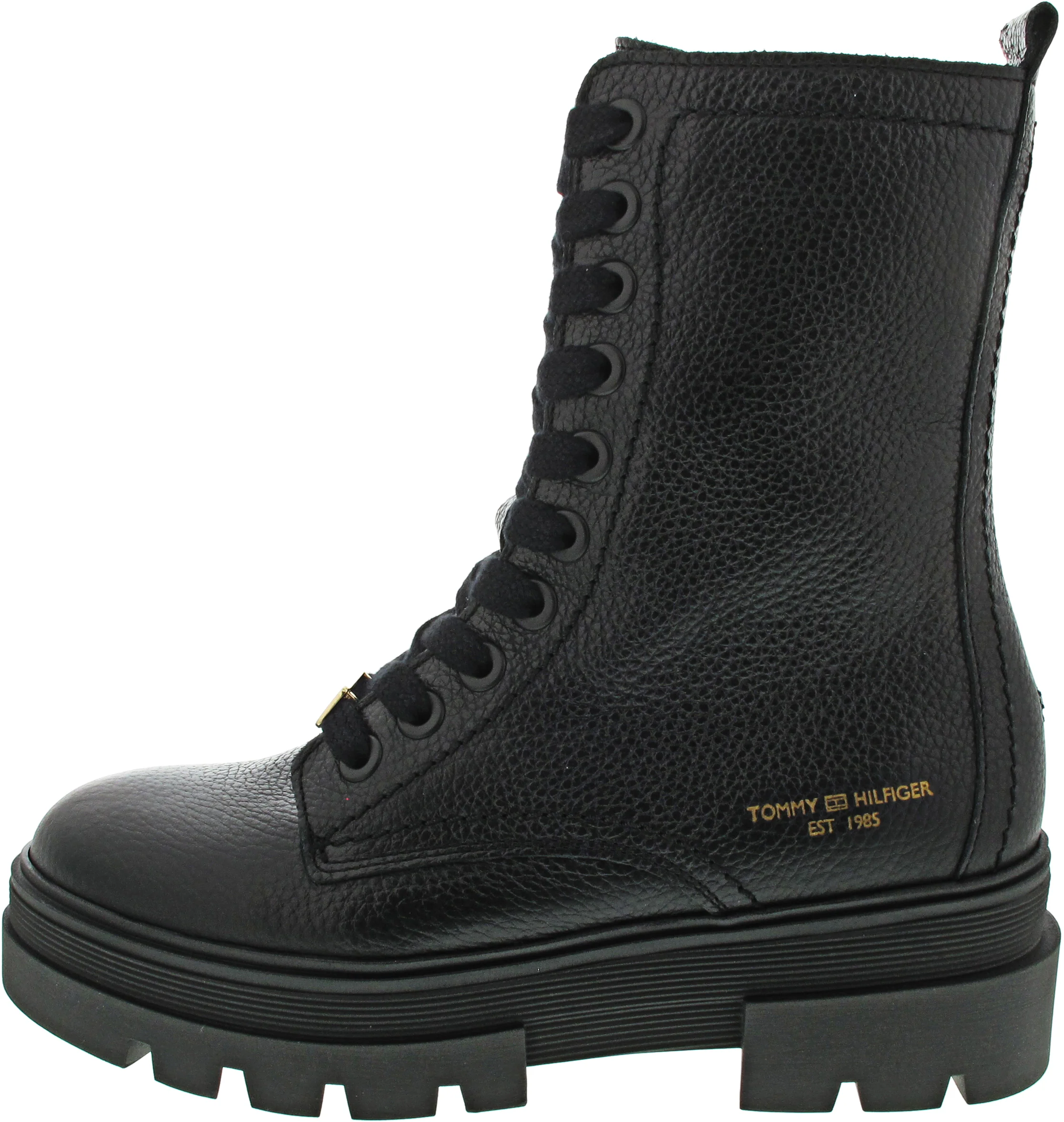 Tommy Hilfiger Monochromatic Lace up Boo Boots Schwarz
