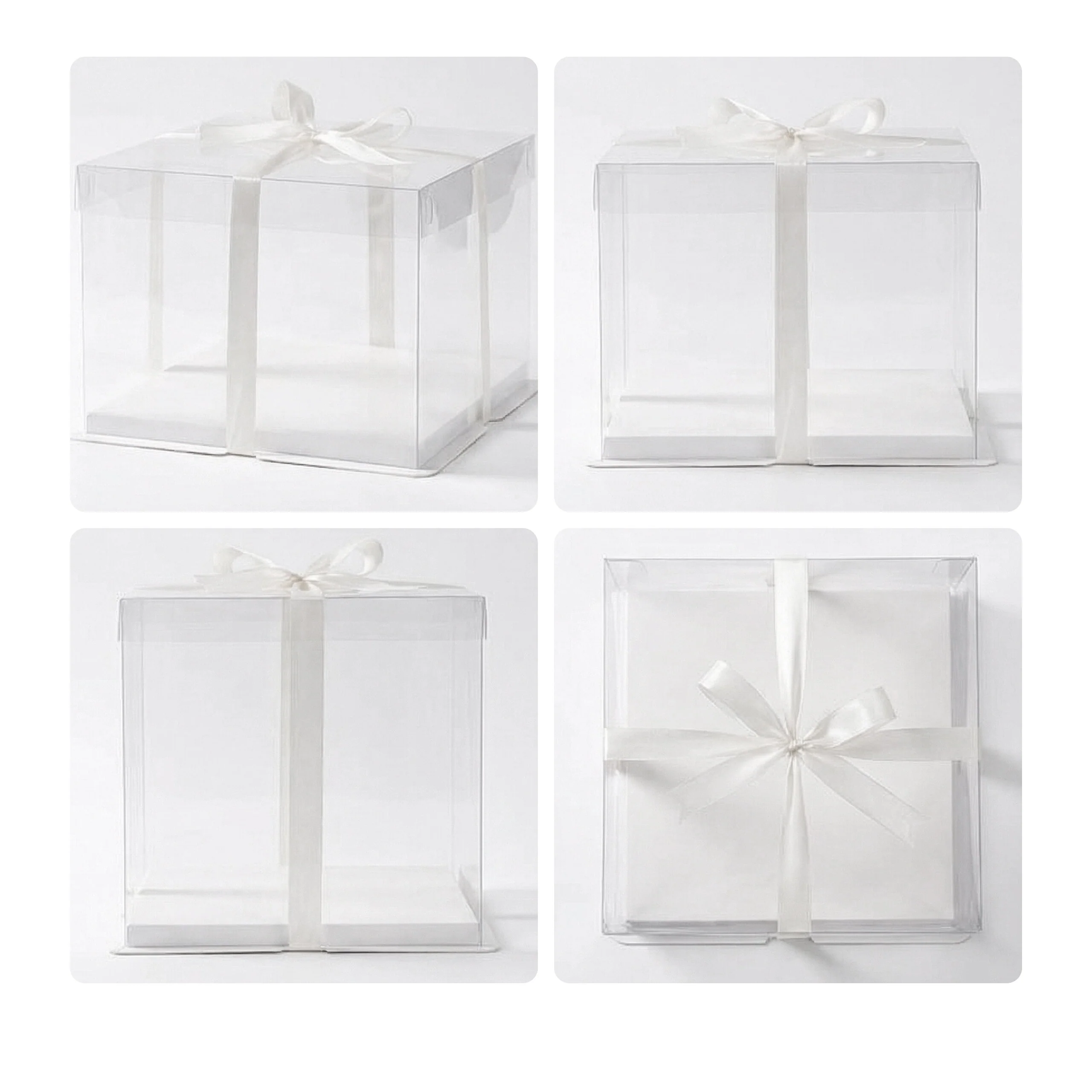 Transparente Tortenbox 2er Set Schleife - Image 6