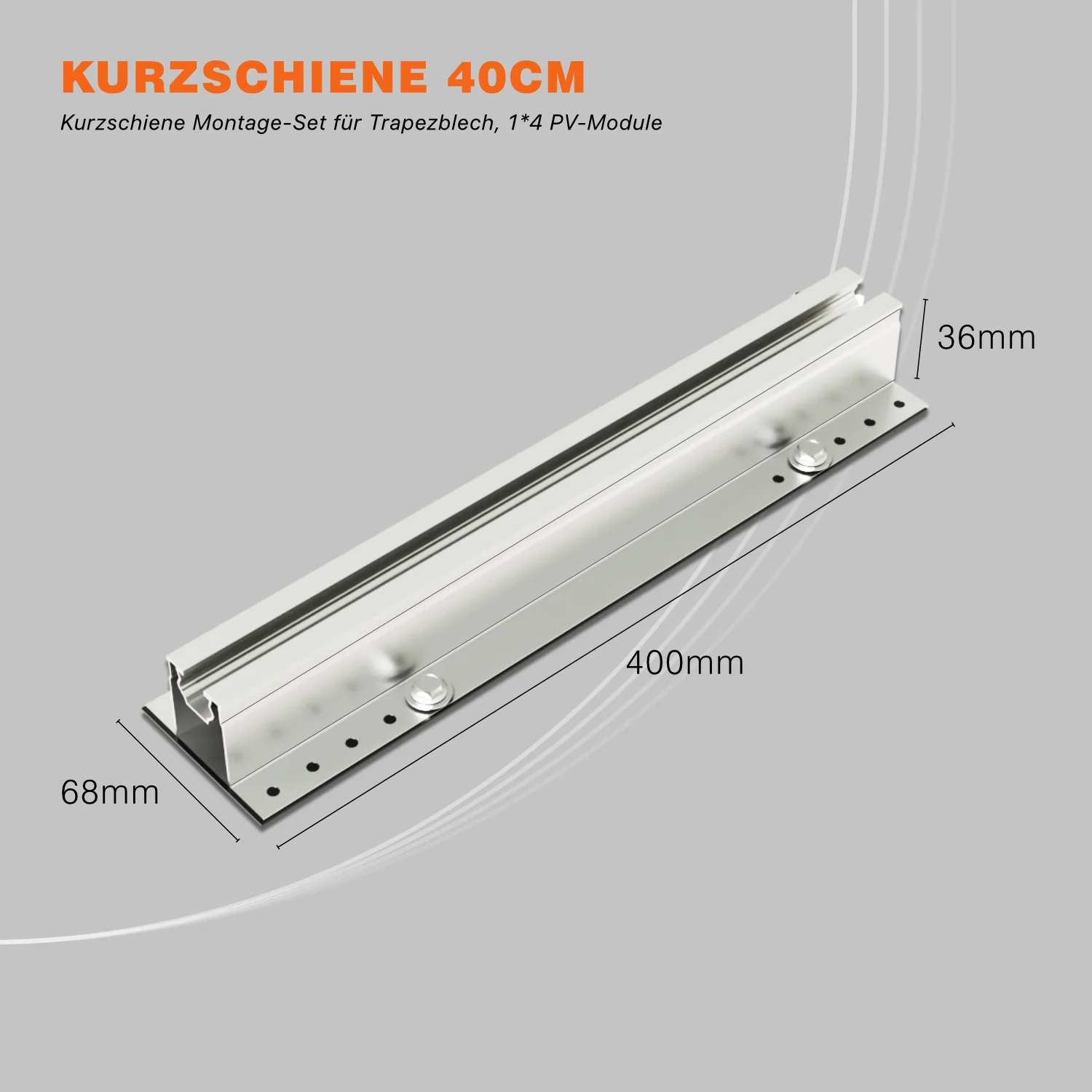 Trapezblech-Montageset für 4 Module mit Kurzschienen - Image 4
