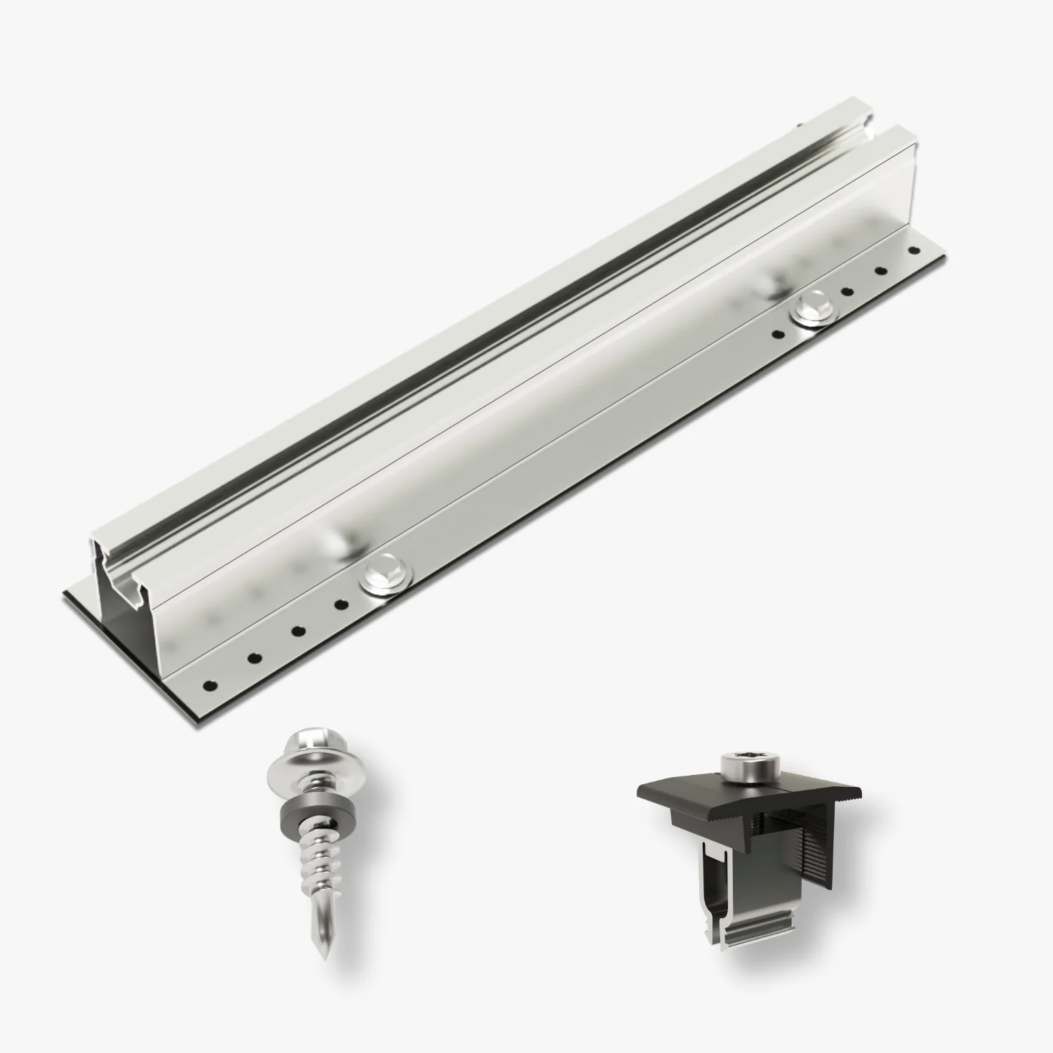 Trapezblech-Montageset für 4 Module mit Kurzschienen - Image 8