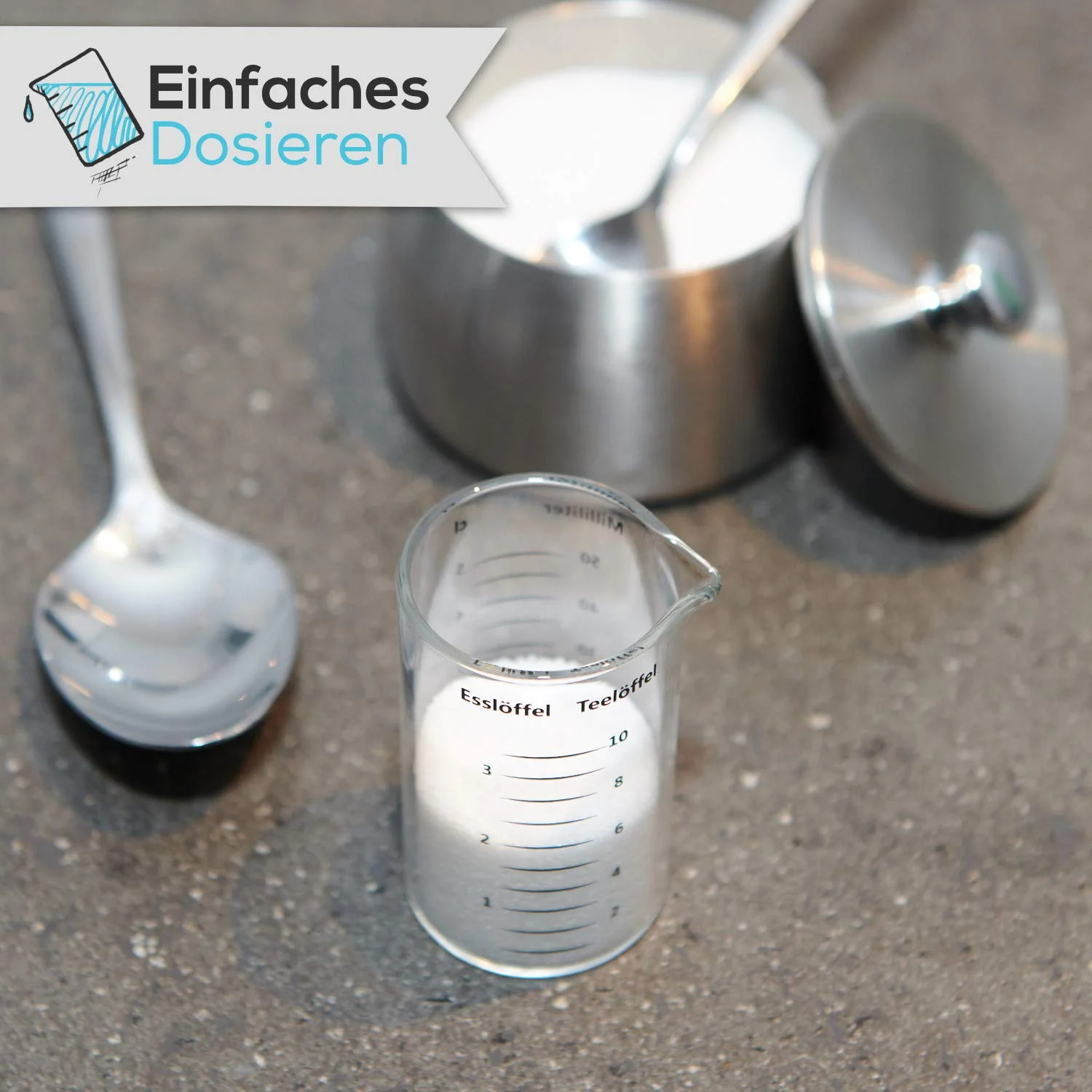 TreeBox Messbecher glas - Messbecher klein -3er Set (250ml, 125ml & 50ml) - Robuste und - Image 5