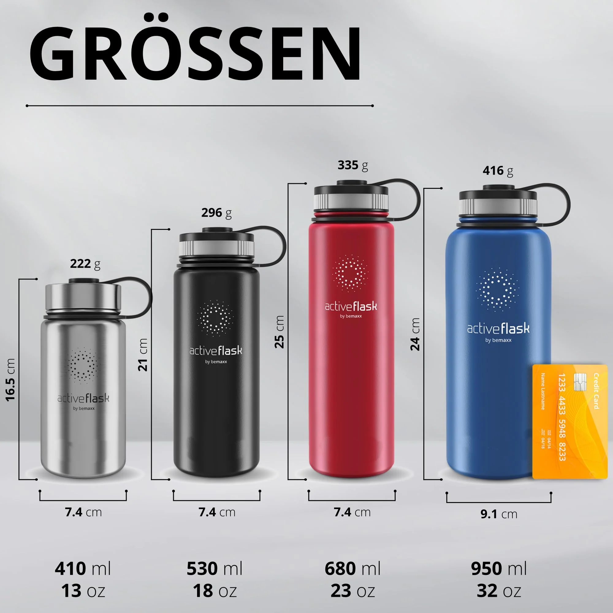 Trinkflasche Edelstahl ACTIVE FLASK + Strohhalm (3 Deckel) BPA-frei, Auslaufsicher, - Image 5