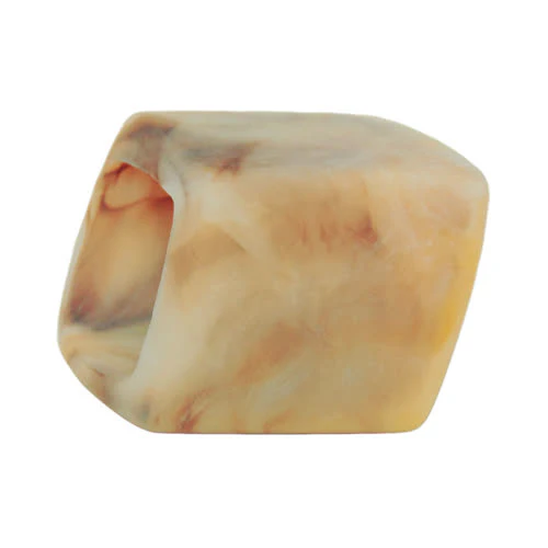 Tuchring 45x36x18mm Sechseck horn-natur matt Kunststoff - Image 2
