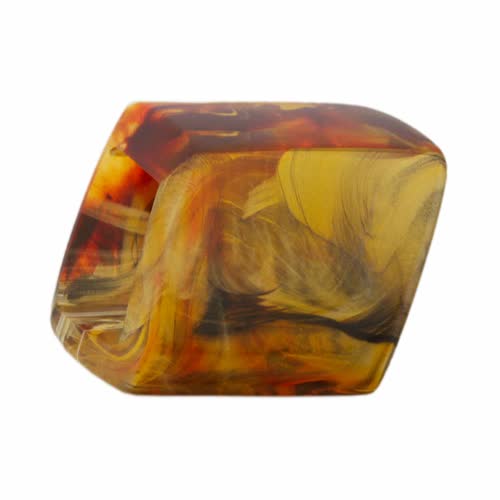 Tuchring 45x36x18mm Sechseck messing-gold-transparent marmoriert glänzend Kunststoff - Image 2