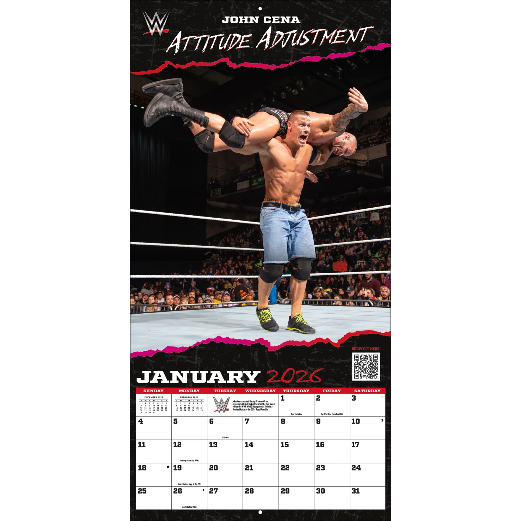 Turner WWE Spektakuläre Würfe (Famous Moves) 30,5 x 30,5 cm Wandkalender 2026 -  -  - - Image 3
