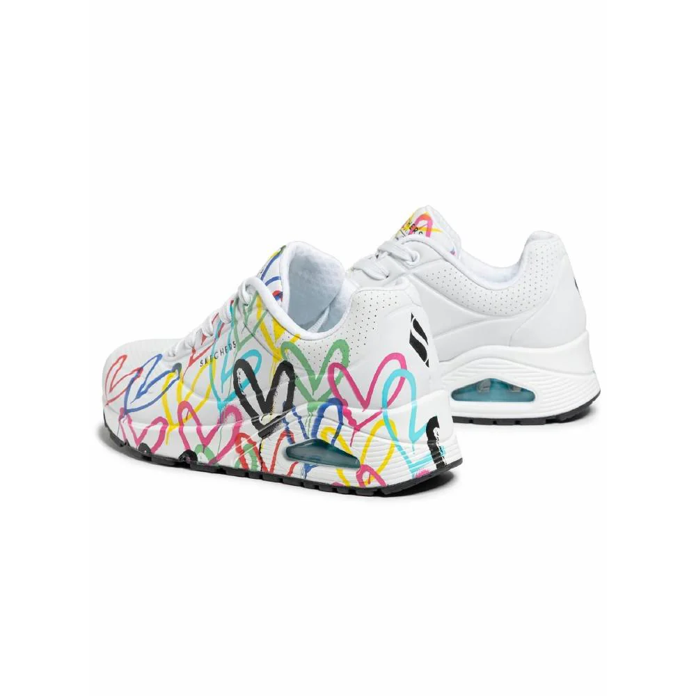 Turnschuhe Frau Skechers Imprimé De Coeur Uno Spread The Love Weiß - Image 8