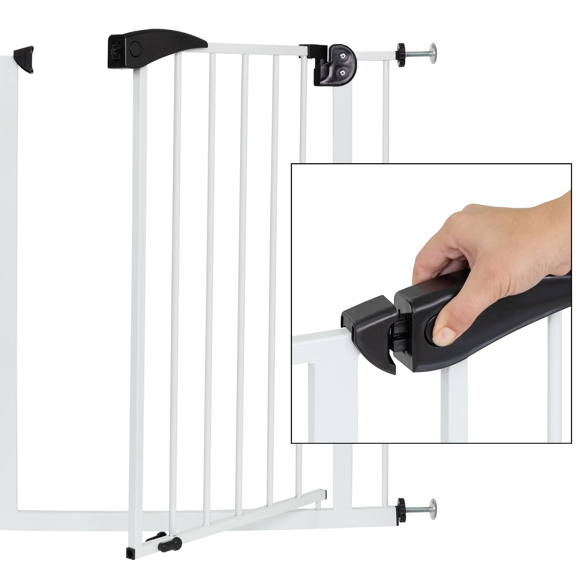 Türschutzgitter Weiß 85-95 cm aus Metall - Image 4