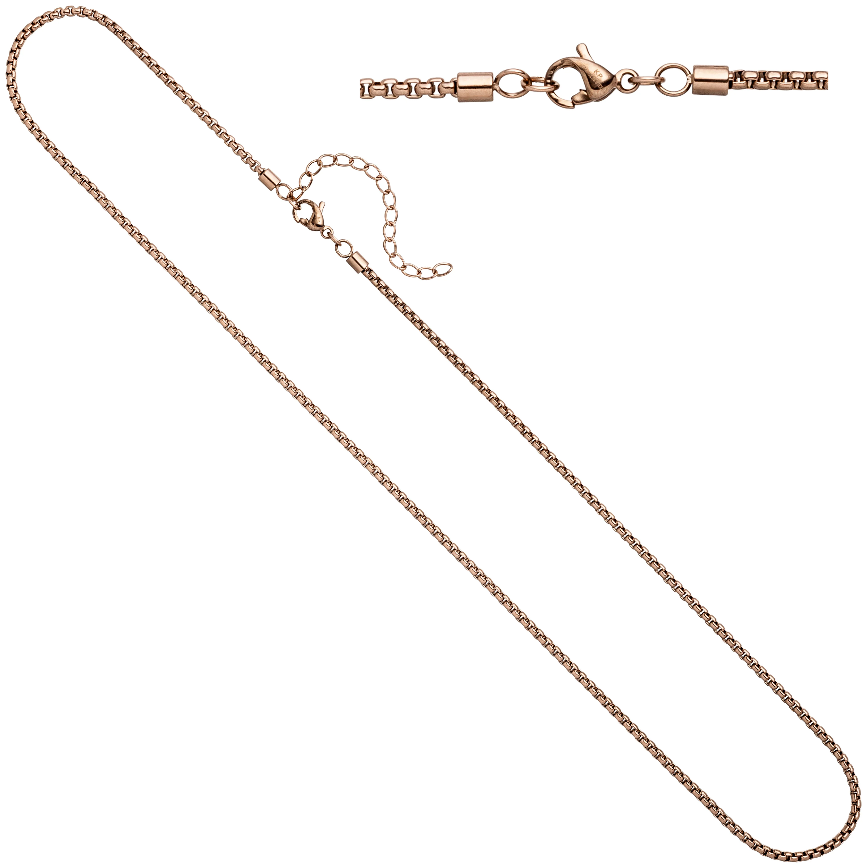 Venezianerkette rund Edelstahl rotgold vergoldet 1,8 mm 50 cm Halskette Kette