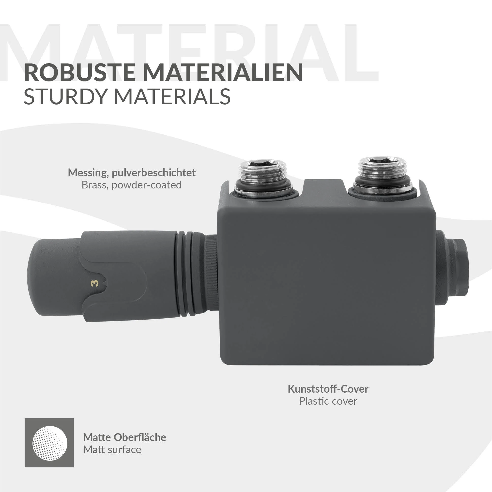 Ventil-Armaturen Set Anthrazit Universal für Eck- und Durchgangsform - Image 6