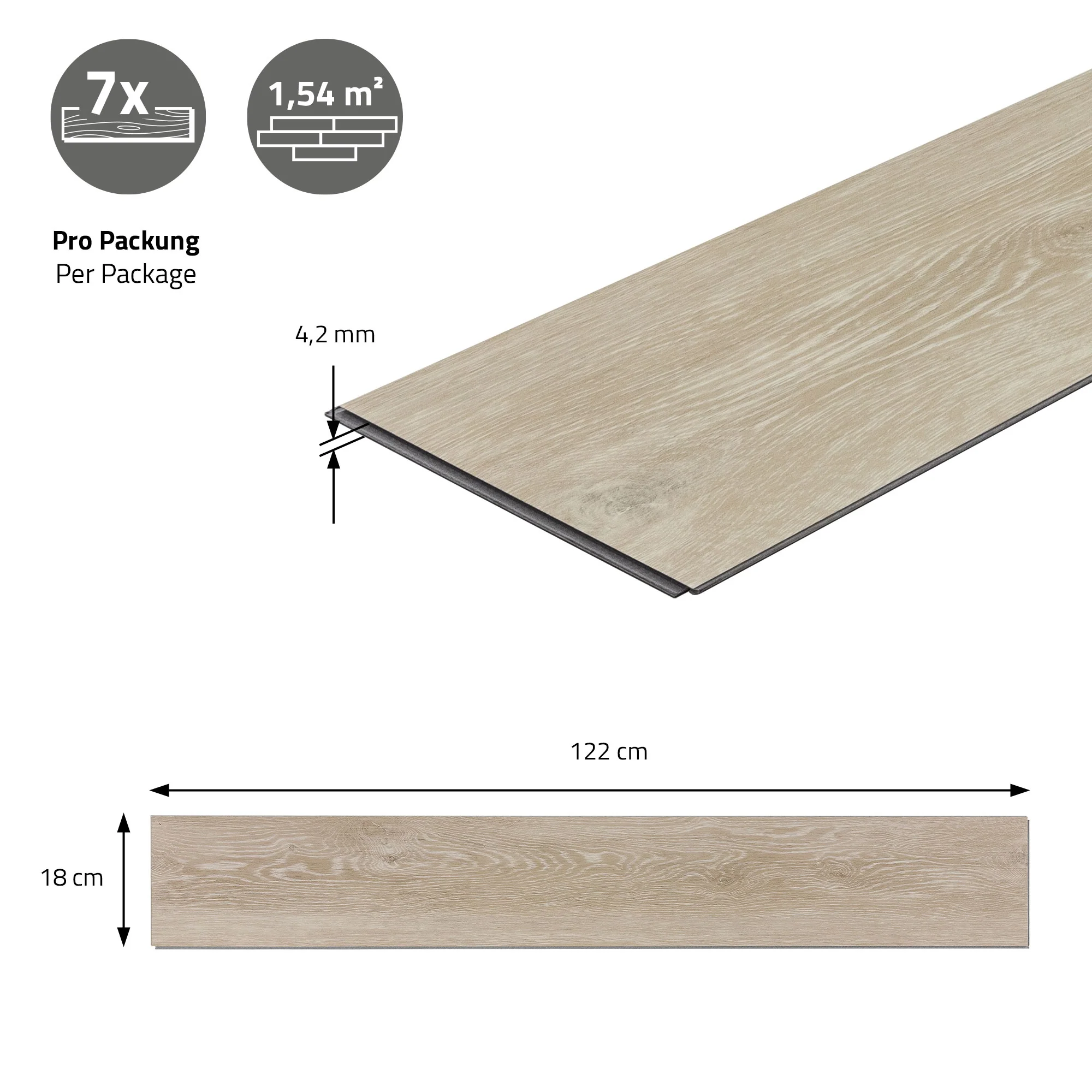 Vinylboden Click 122cm x 18cm x 4,2mm, Braun, Holzoptik, rutschfest, wasserfest, Belastungsklasse 34 - Image 41