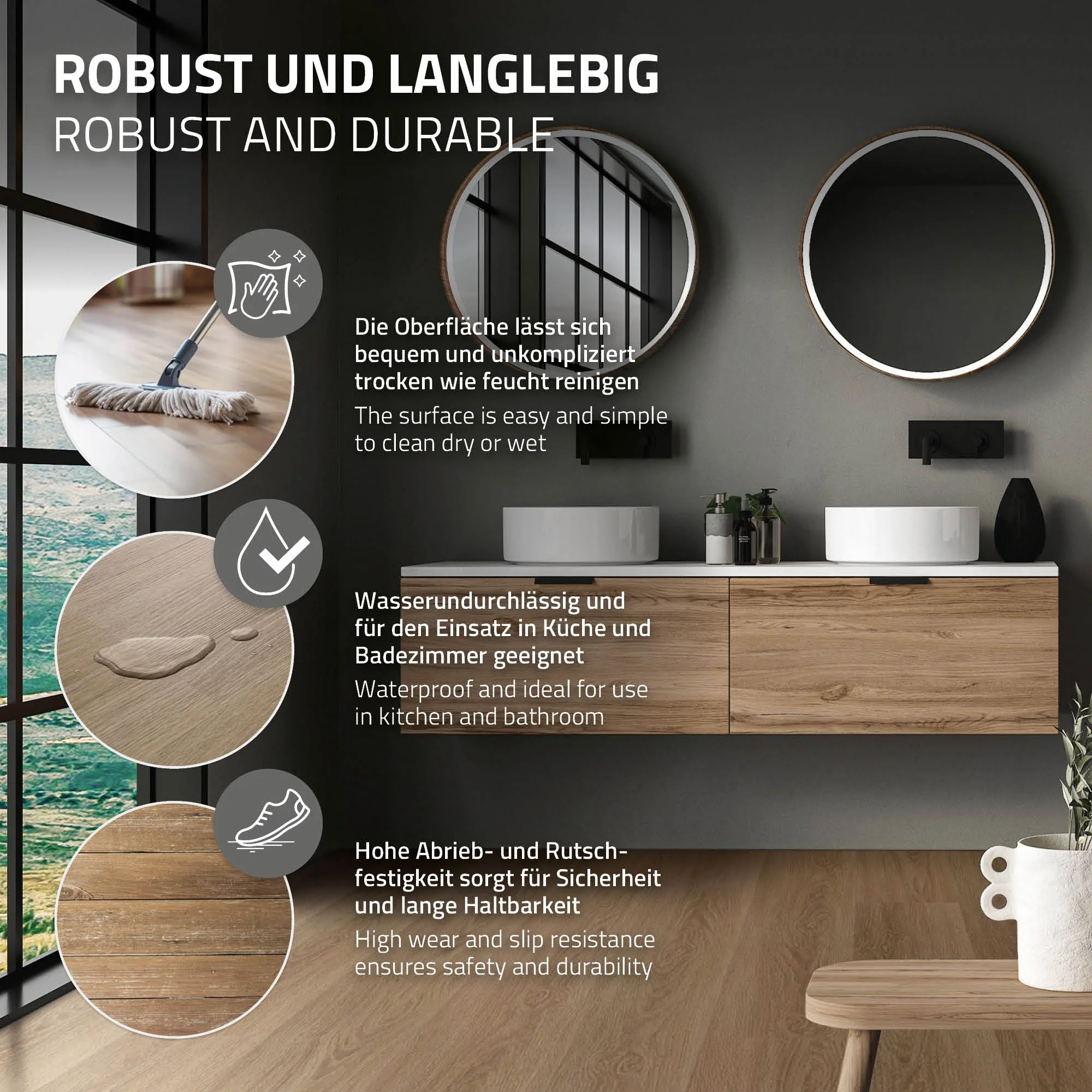 Vinylboden Click 122cm x 18cm x 4,2mm, Braun, Holzoptik, rutschfest, wasserfest, Belastungsklasse 34 - Image 75