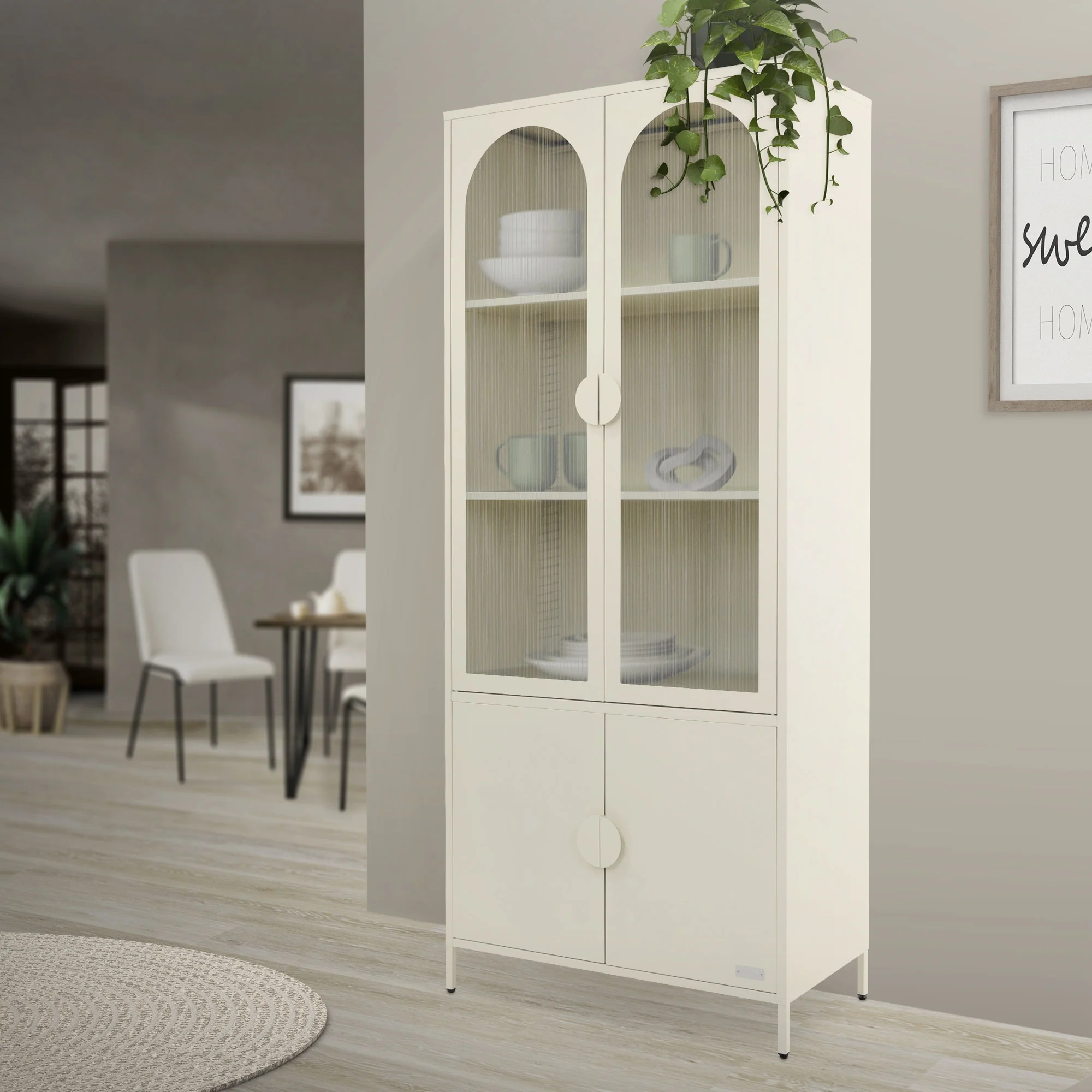 Vitrinenschrank 80x185x40 cm aus Stahl mit 4 Ablage-/Regalfächer und 4 Türen - Image 18