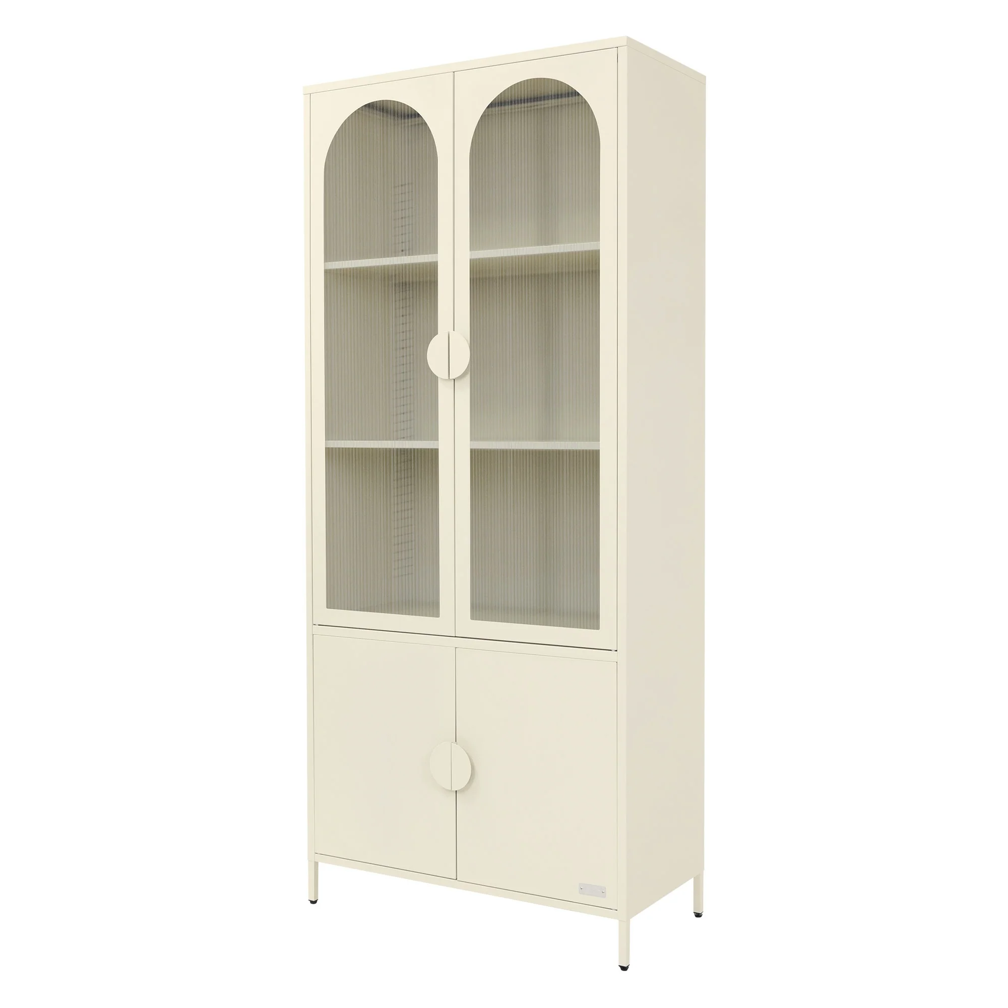 Vitrinenschrank 80x185x40 cm aus Stahl mit 4 Ablage-/Regalfächer und 4 Türen - Image 2