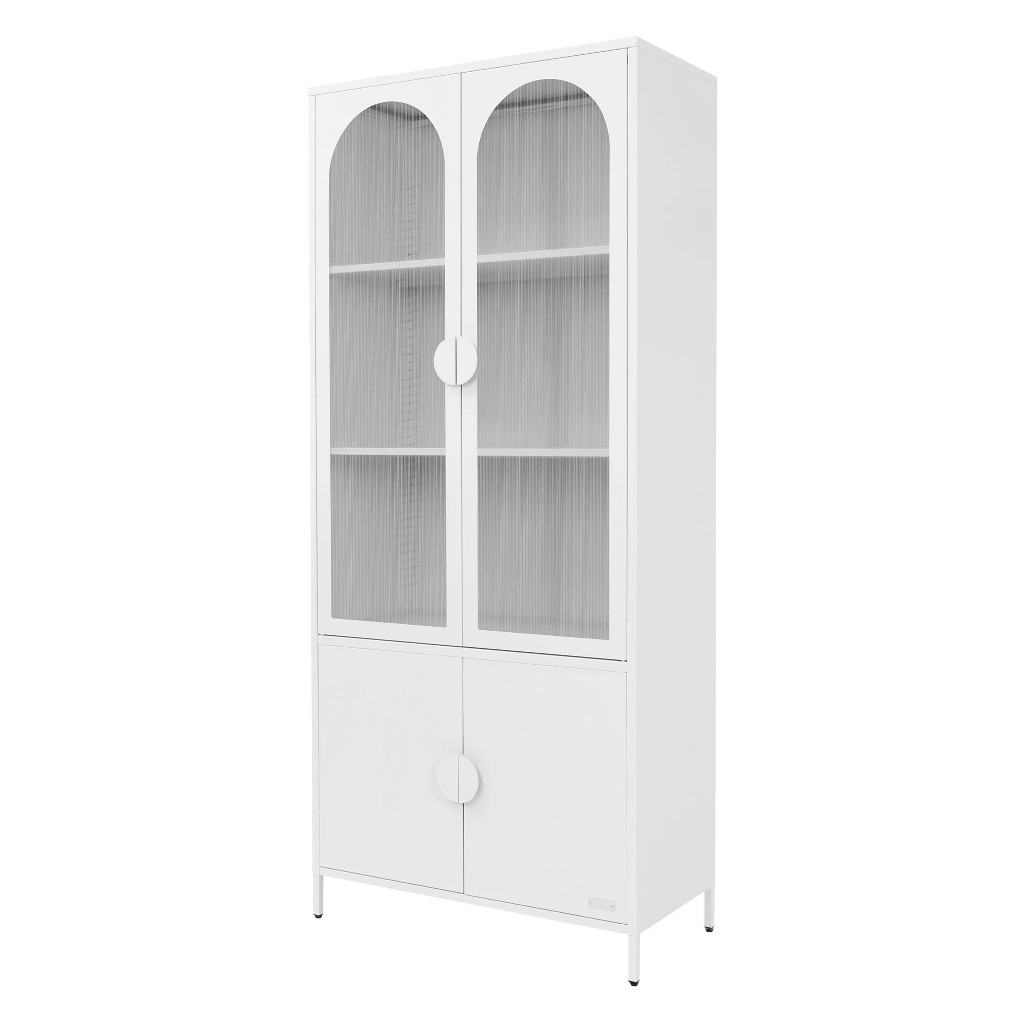 Vitrinenschrank 80x185x40 cm aus Stahl mit 4 Ablage-/Regalfächer und 4 Türen - Image 3