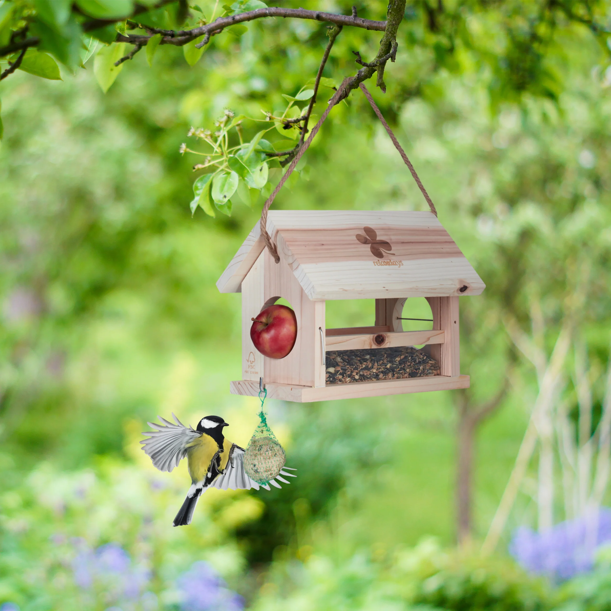 Vogelfutterhaus aus Naturholz - Image 2