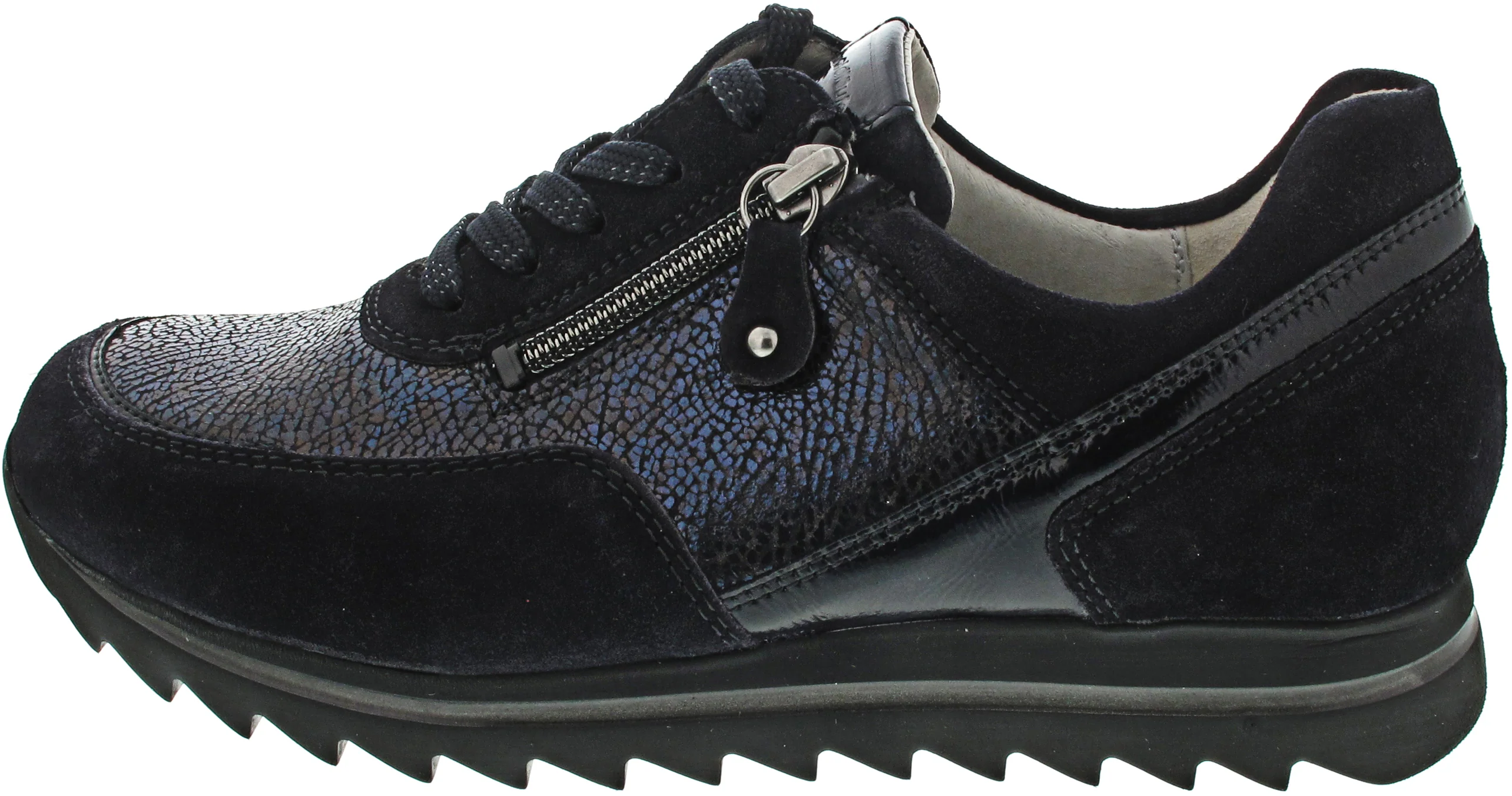 Waldläufer Haiba sportlicher Schnürer Blau