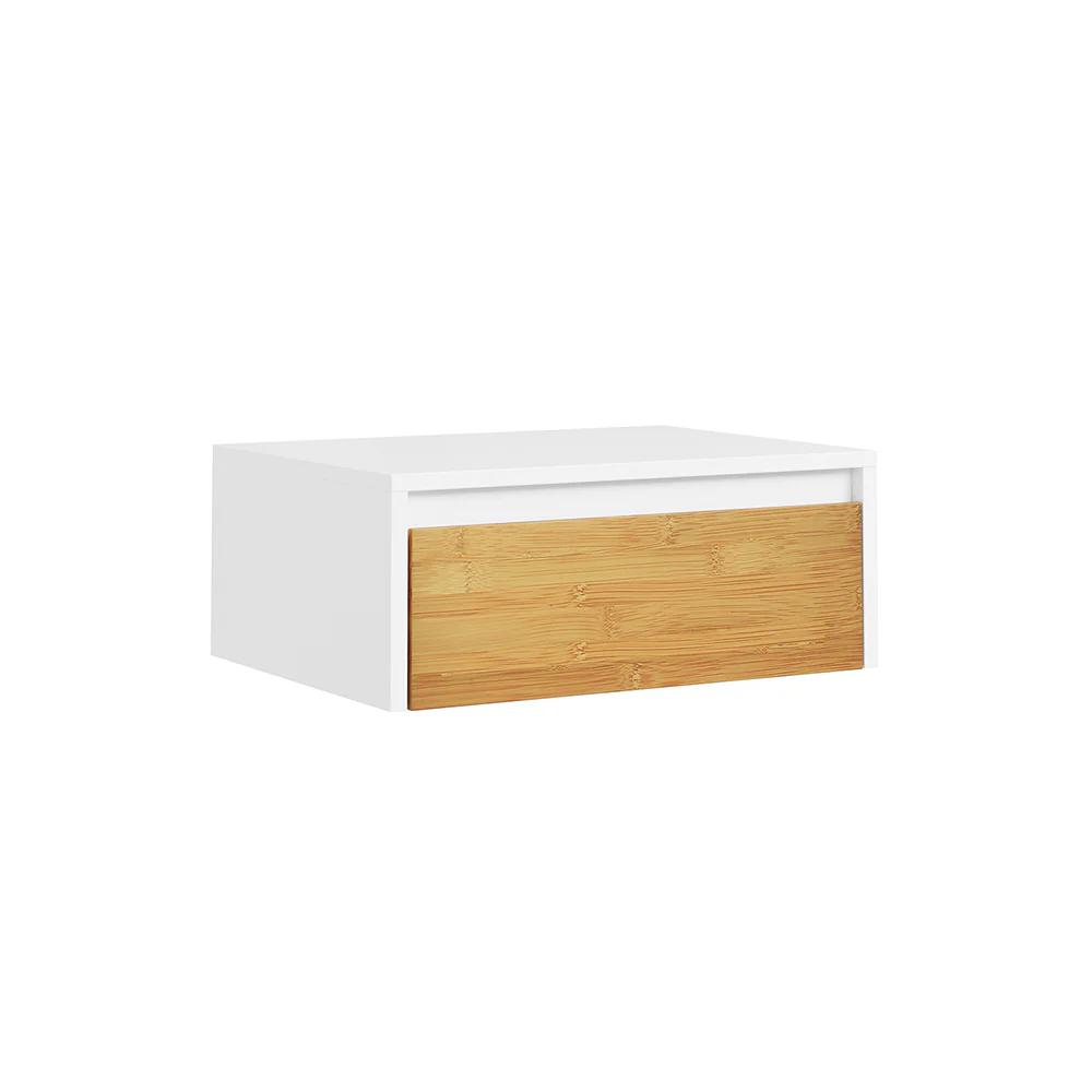 Wand-Nachttisch mit Schublade Weiß 40x30x11cm Modern FBT174-E-WN