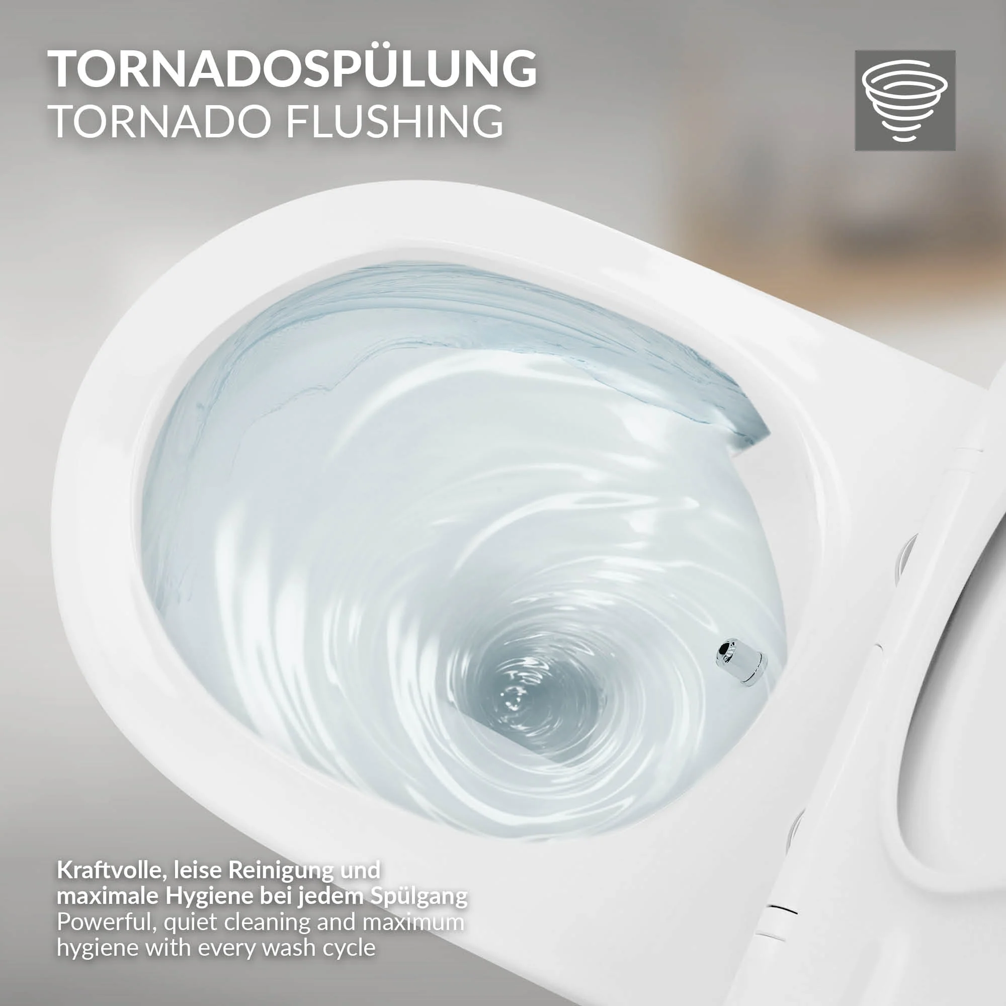 Wand WC Spülrandlos mit Bidet-Funktion, Weiß, Keramik - Image 6