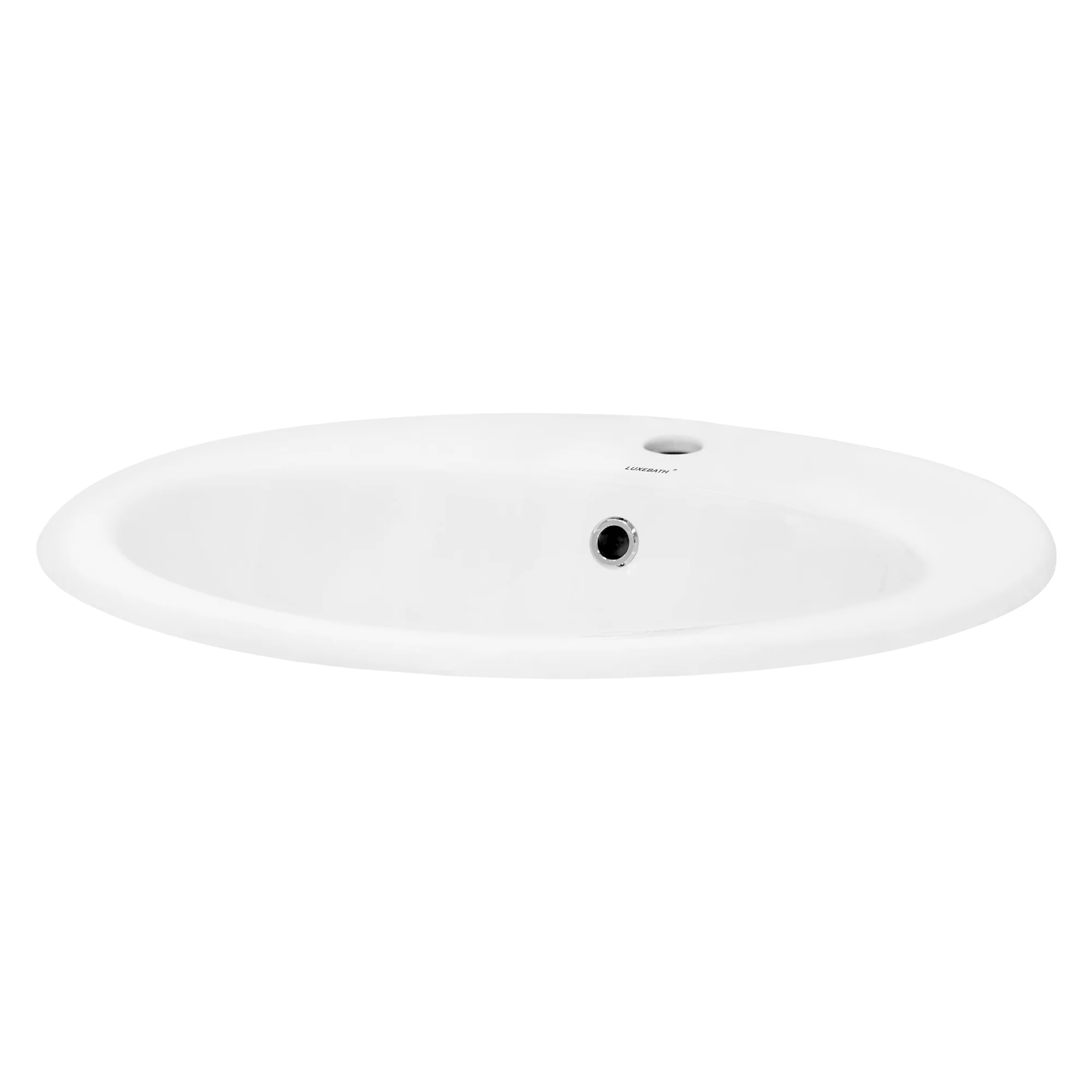 Waschbecken Ovalform mit Überlauf 57x48,5x19,5 cm Weiß aus Keramik ML-Design