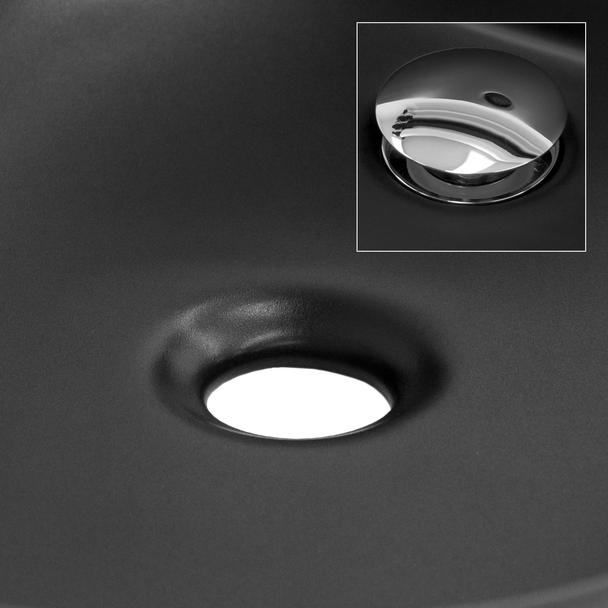 Waschbecken Ovalform ohne Überlauf 63x36x15,5 cm Schwarz aus Keramik ML-Design - Image 5