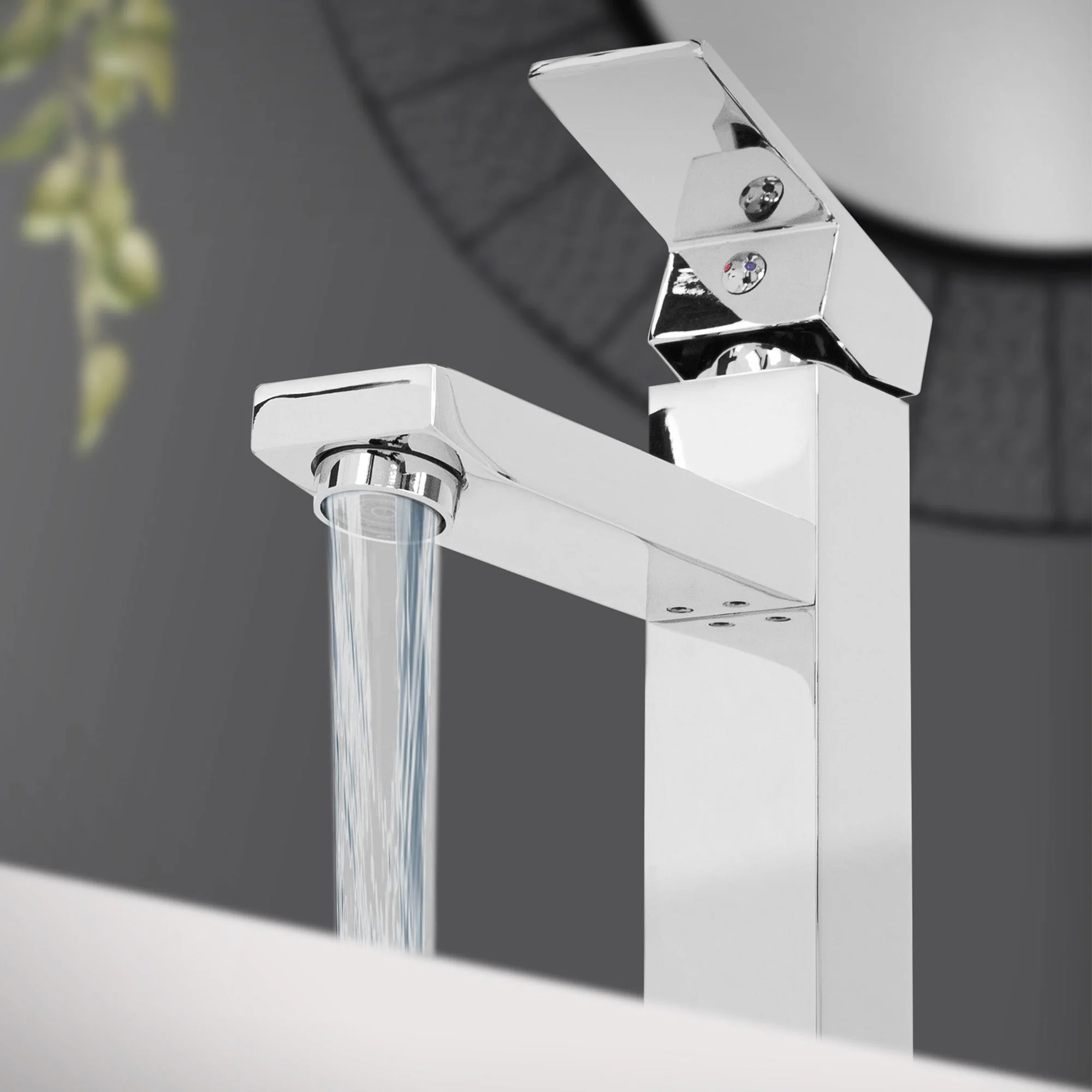 Waschbecken Waschtisch 515x360x130 mm Keramik Weiß Eckig + Wasserhahn Standard Chrom - Image 6