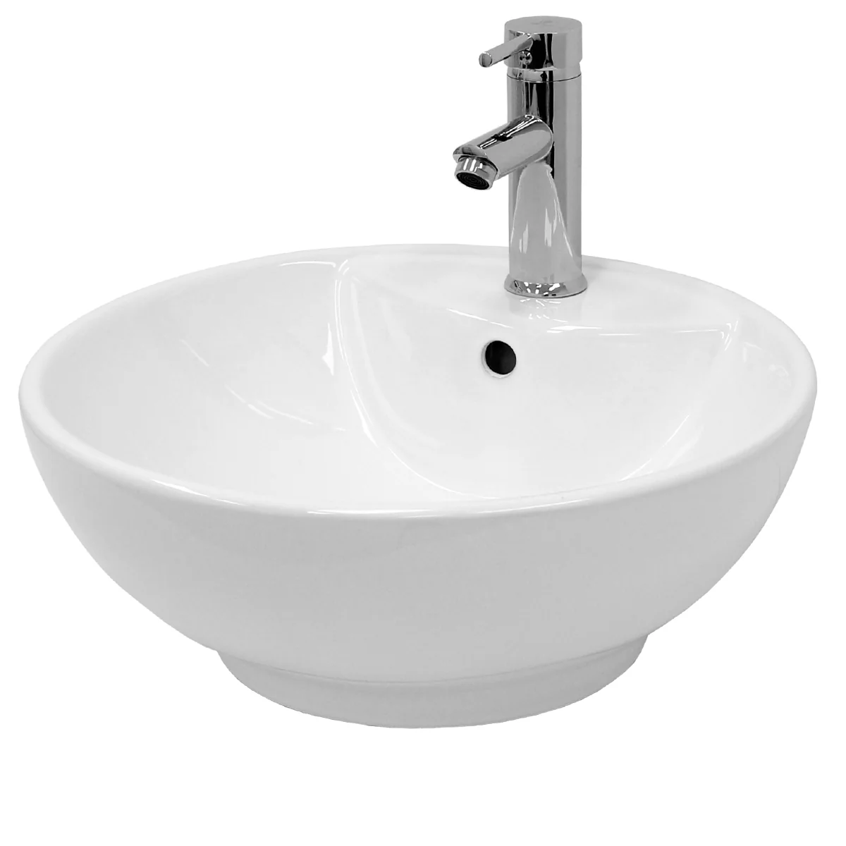 Waschbecken Waschtisch Ø 455 x 185 mm inkl. Ablaufgarnitur für Waschbecken