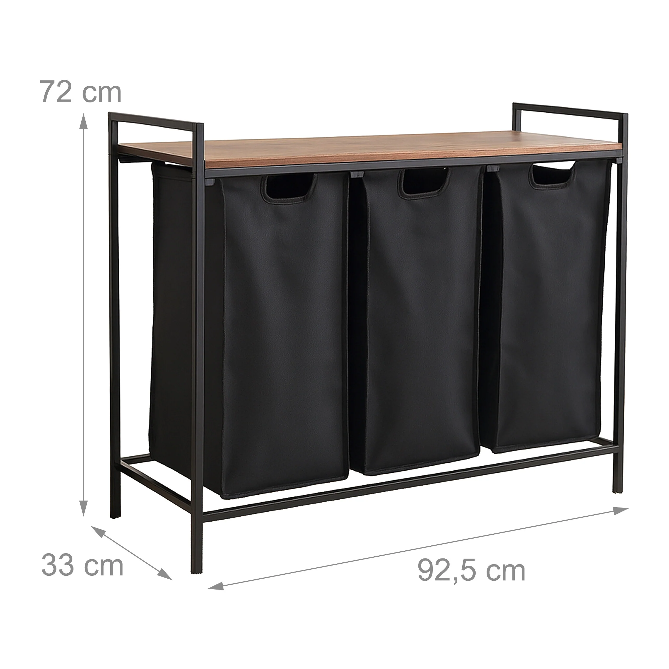 Wäschesammler 3 Fächer mit Ablage - Image 10