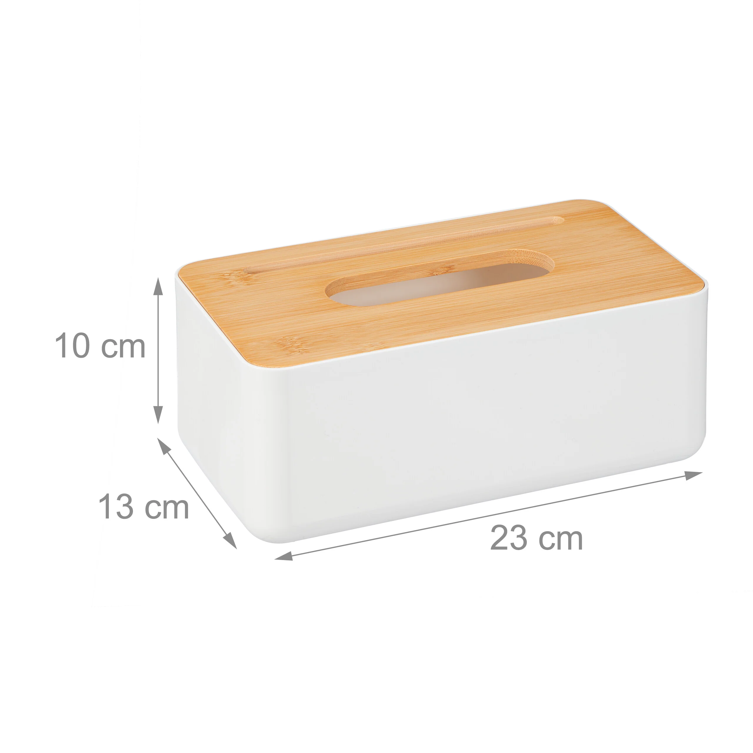 Weiße Tücherbox mit Bambus-Deckel - Image 4