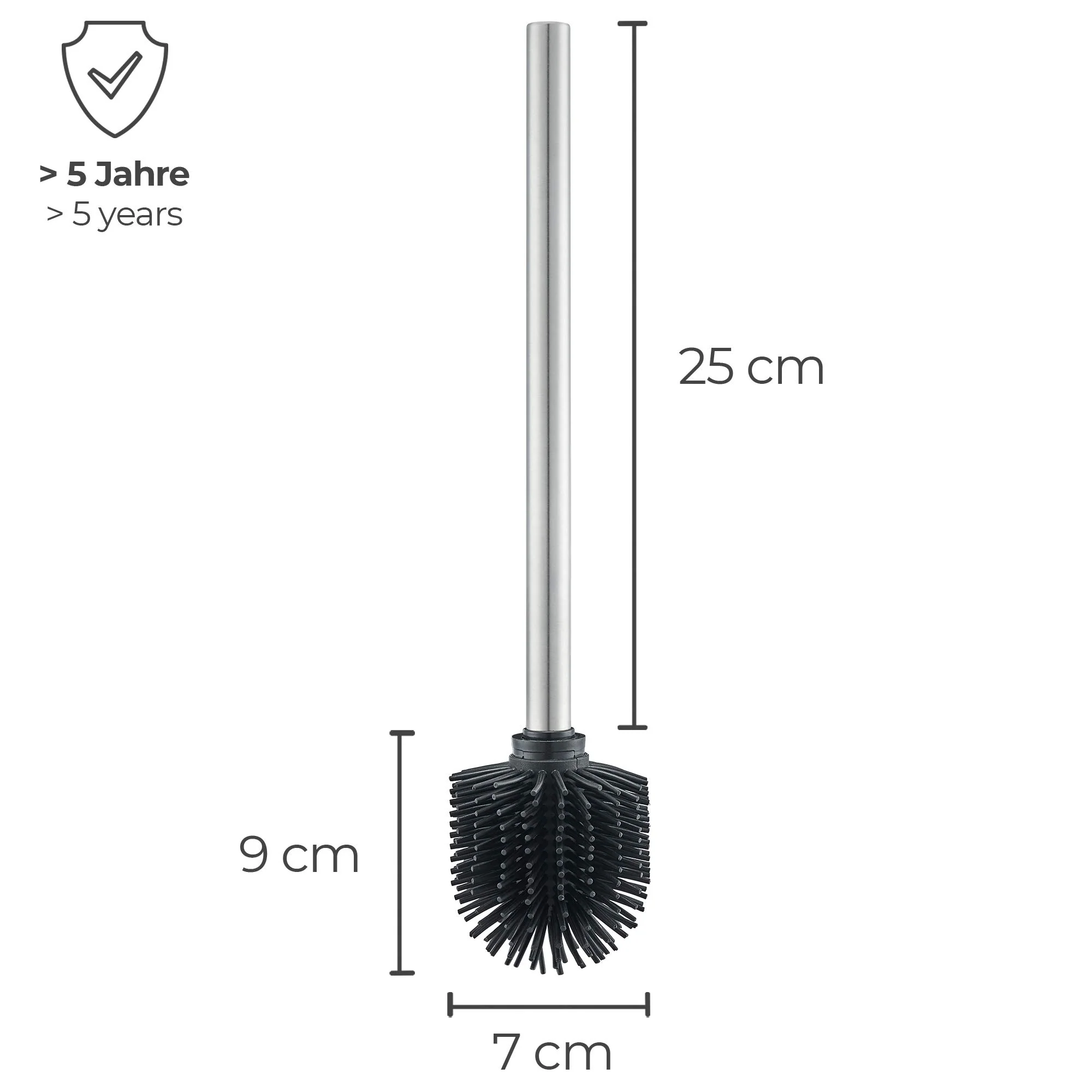 WEISSENSTEIN Toilettenbürste Silikon - Schwarz - WC Bürstenkopf Austauschbar - Image 3
