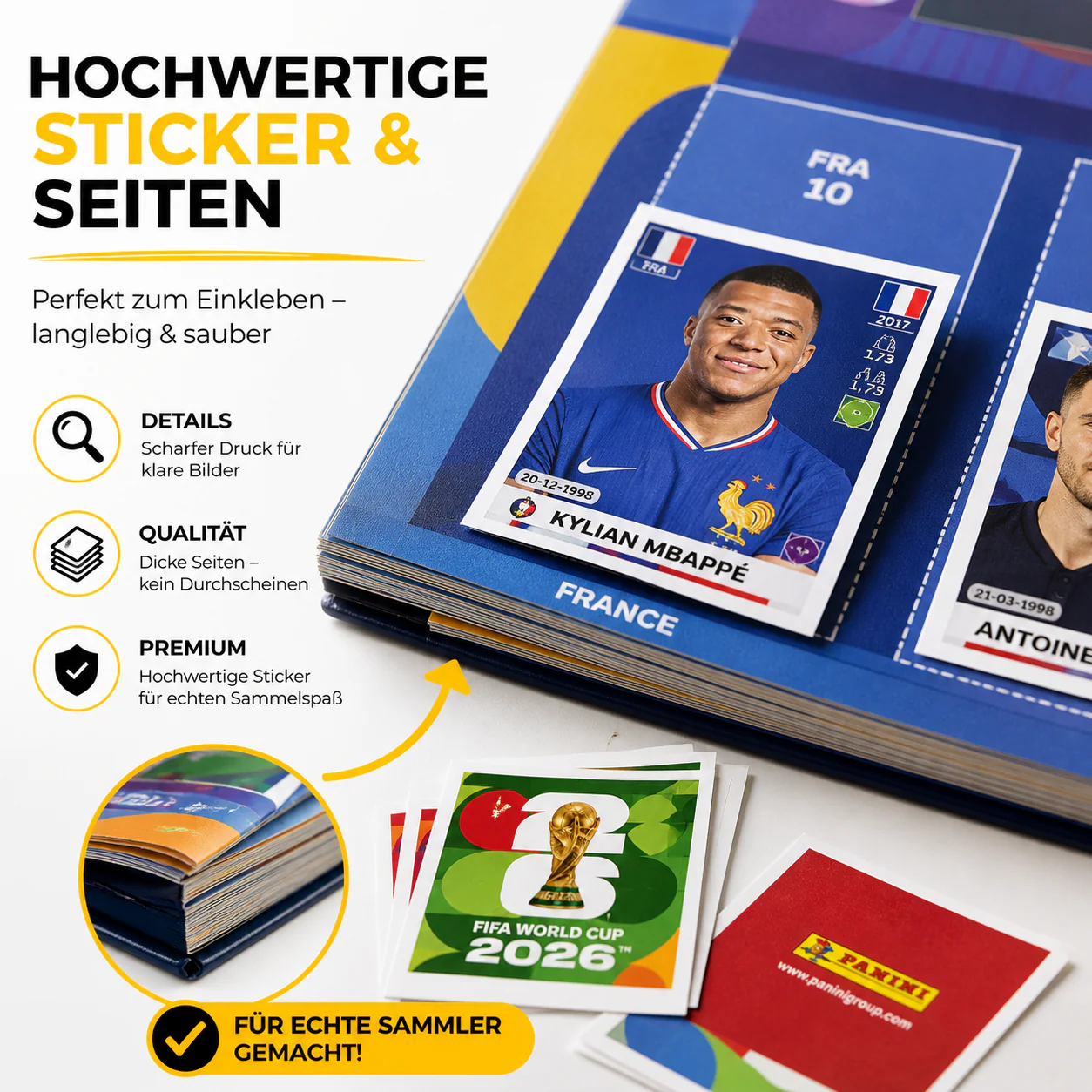 Weltmeisterschaft 2026 Album Set für Fußball Fans – Spielplan & Panini Stickeralbum (Sammelalbum) - Image 3