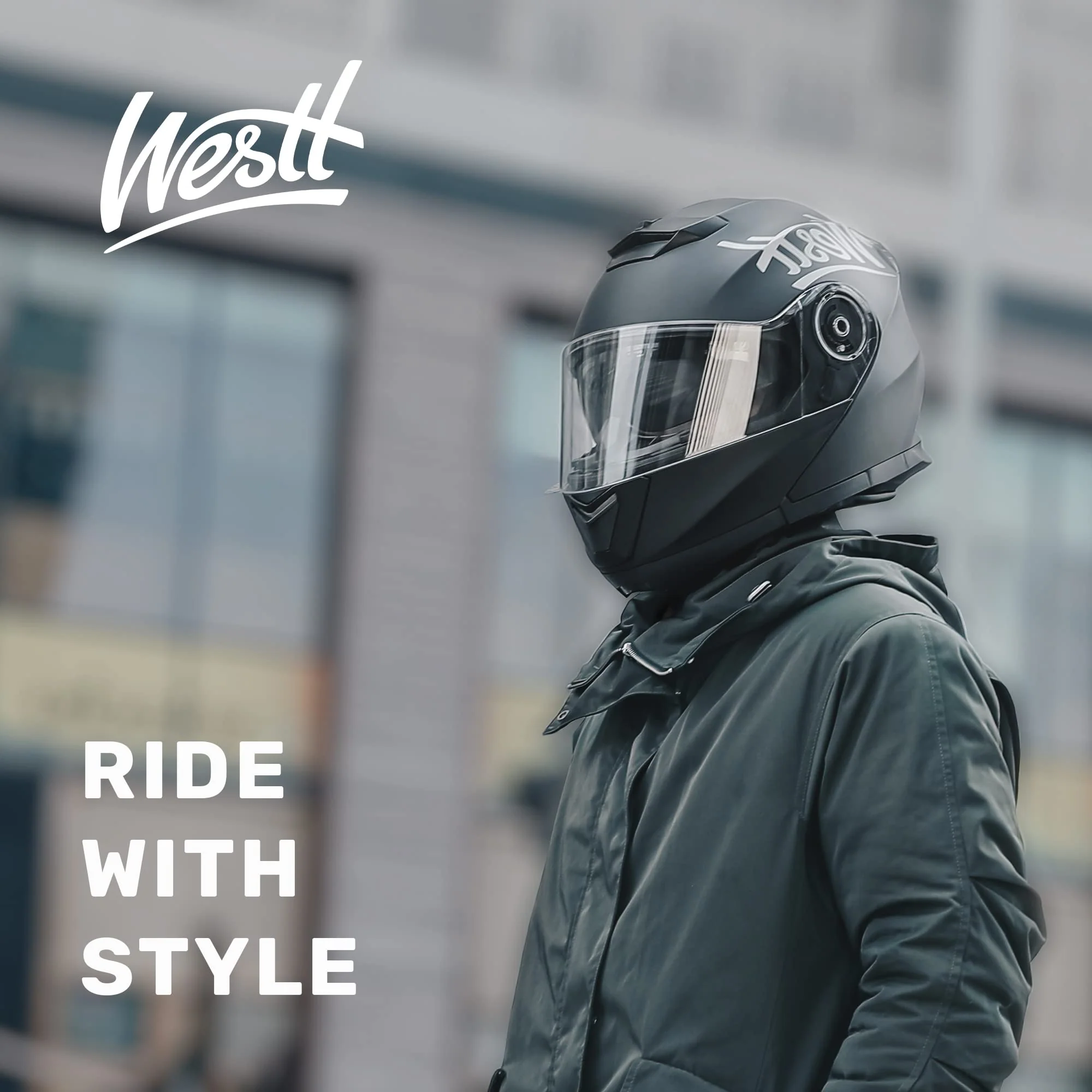 Westt Klapphelm Flip up Motorradhelm Integralhelm Herren Damen mit verstärktem Kinnschutz - Image 3