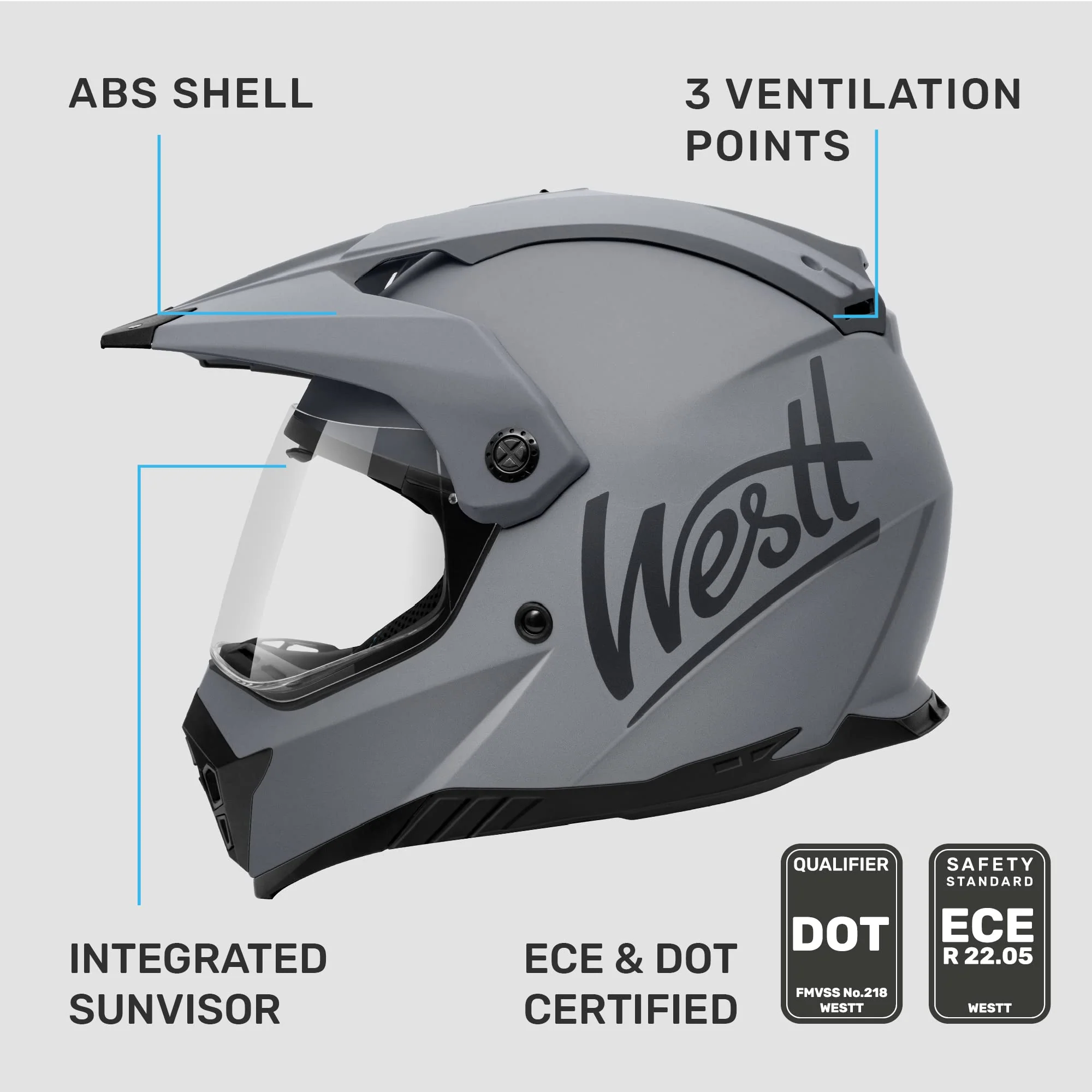 Westt Motocross Helm Fullface MTB Motorradhelm Integralhelm Crosshelm Helm Motorrad MTB - Image 2
