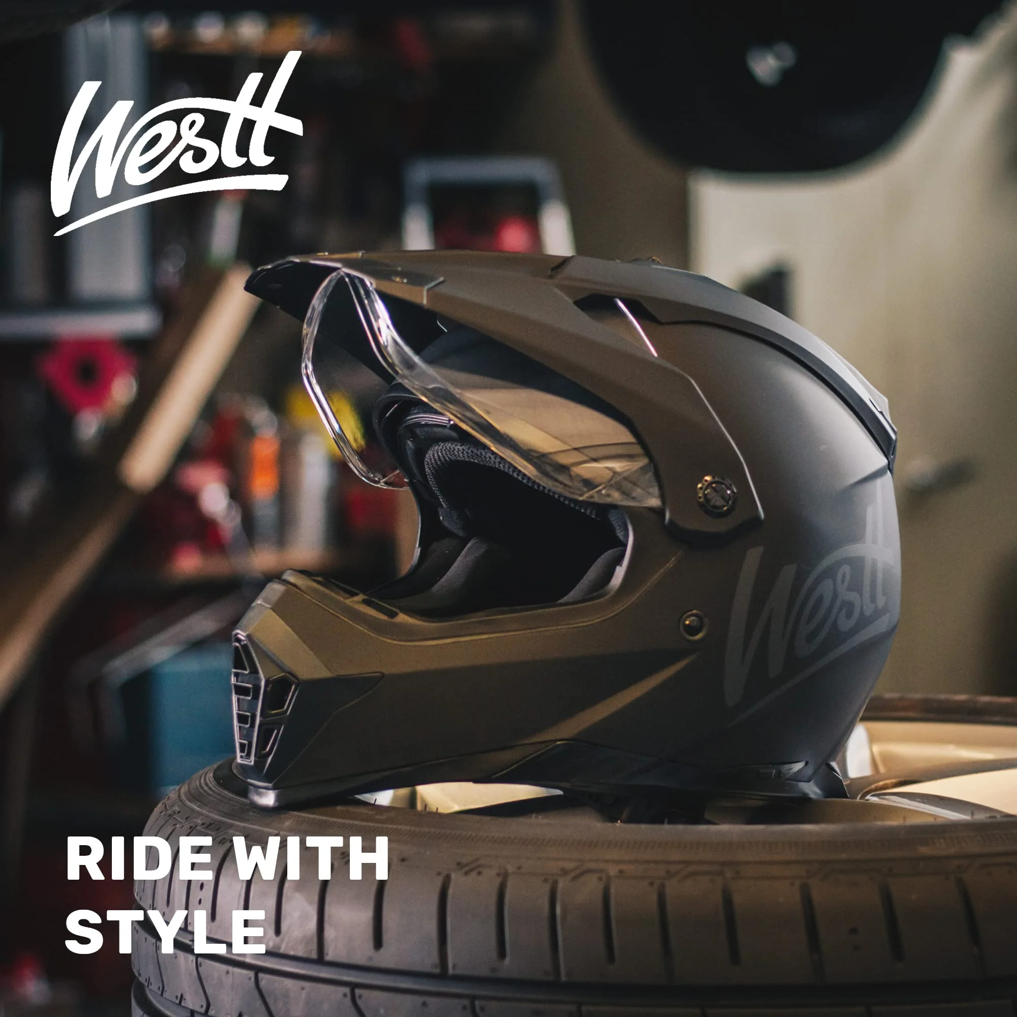 Westt Motocross Helm Fullface MTB Motorradhelm Integralhelm Crosshelm Helm Motorrad MTB Enduro - Image 3