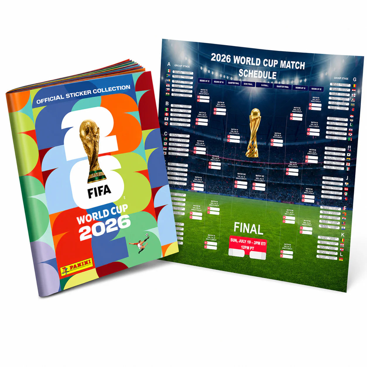 WM 2026 Album Set mit Spielplan & Panini Stickeralbum – zur Fußball Weltmeisterschaft (Sammelalbum)
