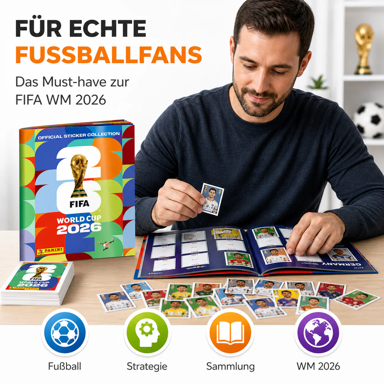 WM 2026 Album Set mit Spielplan & Panini Stickeralbum – zur Fußball Weltmeisterschaft (Sammelalbum) - Image 5