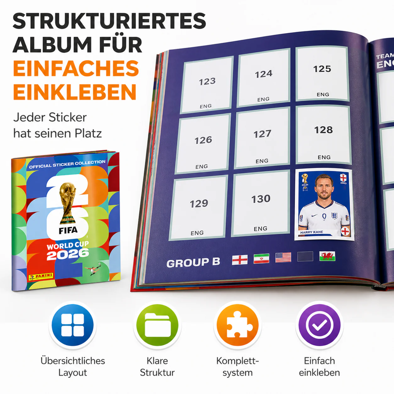 WM 2026 Album Set mit Spielplan & Panini Stickeralbum – zur Fußball Weltmeisterschaft (Sammelalbum) - Image 6