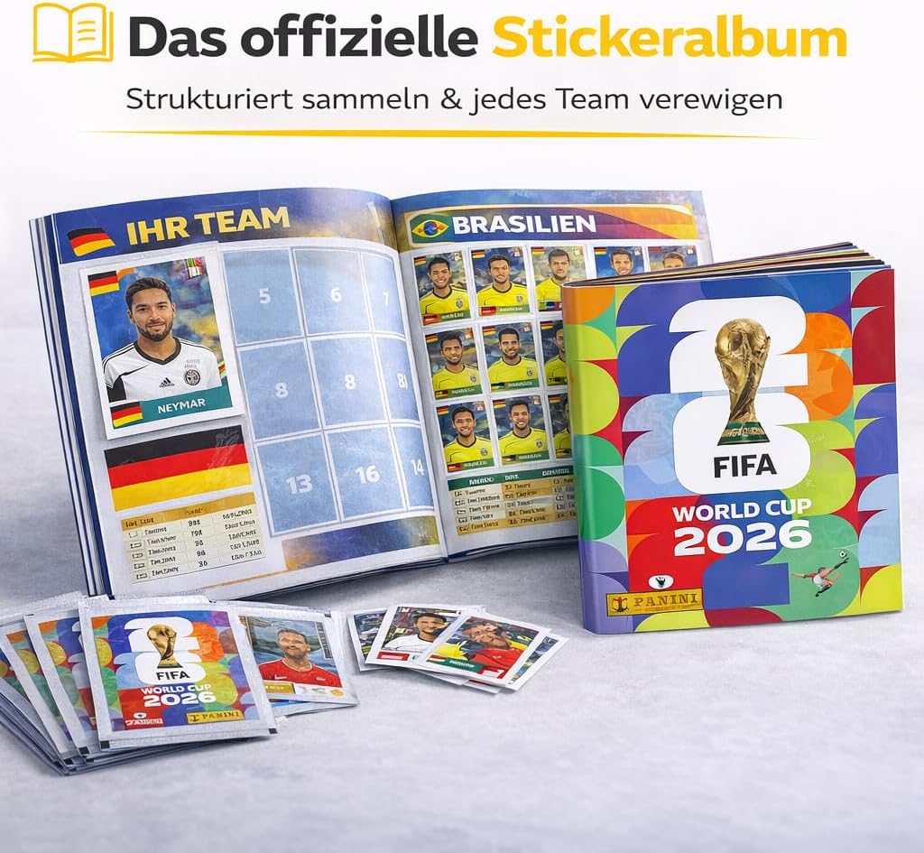 WM 2026 Fan Sammelset XXL inkl. Panini Stickeralbum, Sticker zum Einkleben, Spielplan, Blumenkette - Image 19