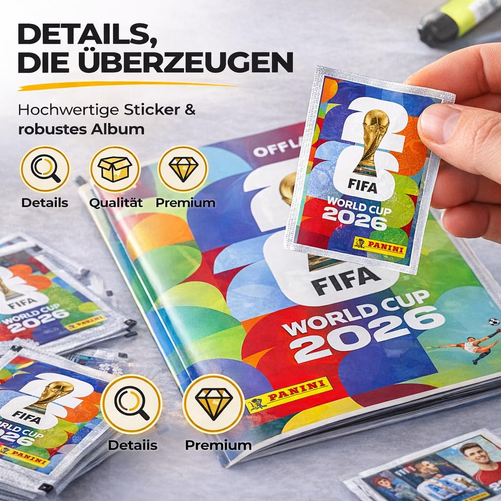 WM 2026 Fan Sammelset XXL inkl. Panini Stickeralbum, Sticker zum Einkleben, Spielplan, Blumenkette - Image 29