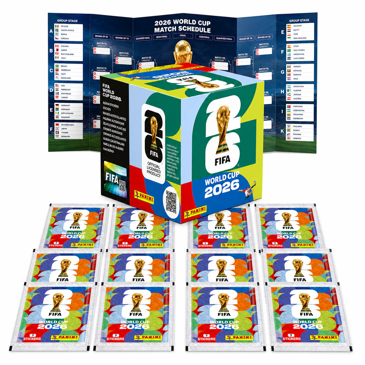 WM 2026 Set Weltmeisterschaft – Spielplan & Panini Sticker (50 Tüten / 350 Sticker Einzeltüten) - Image 3