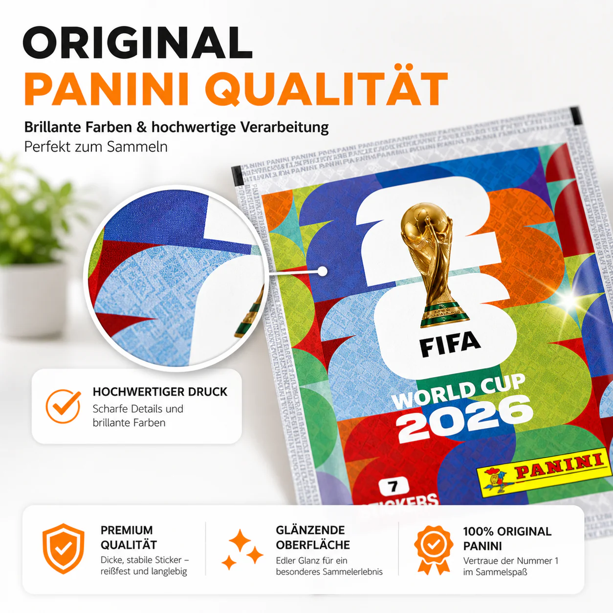 WM 2026 Set Weltmeisterschaft – Spielplan & Panini Sticker (50 Tüten / 350 Sticker Einzeltüten) - Image 7