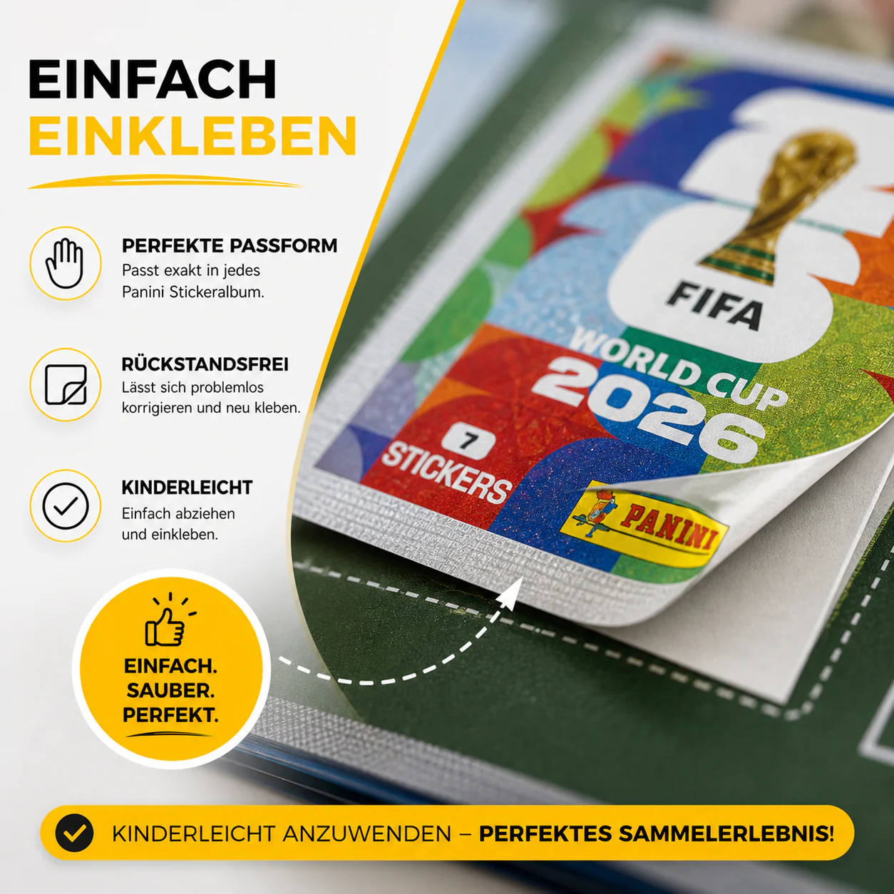 WM 2026 Sticker Set Fußball – inkl Spielplan & Panini Sticker (25 Tüten / 175 Sticker Einzeltüten) - Image 9