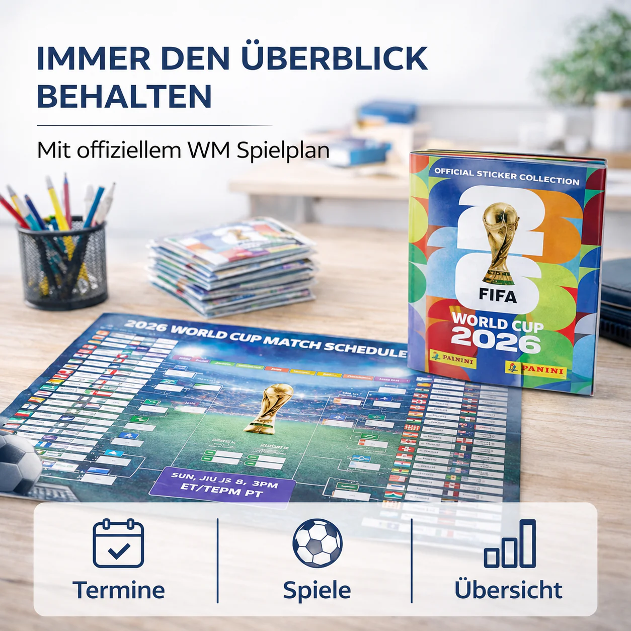 WM 2026 XXL Sammelset inkl. Panini Stickeralbum und Stickern Spielplan sowie Deutschland Blumenkette - Image 30