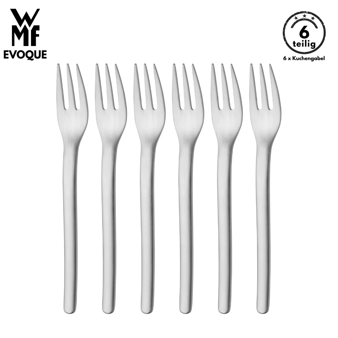 WMF Besteck Kuchengabel set EVOQUE B-Ware 6-tlg, Cromargan®, Dessertgabel, Gabel