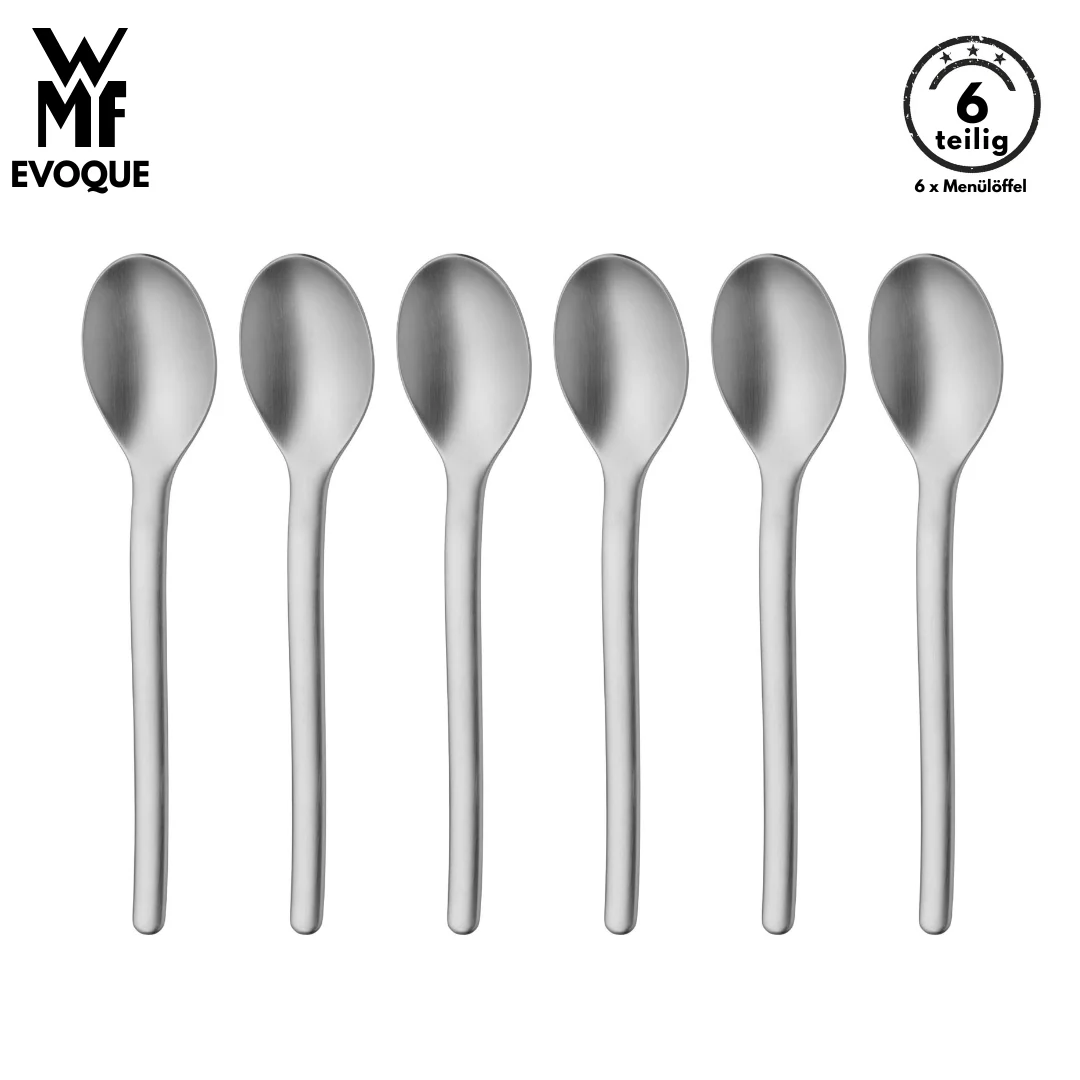 WMF Besteck Löffel set EVOQUE B-Ware 6-tlg, Cromargan® Tafellöffel, Menülöffel