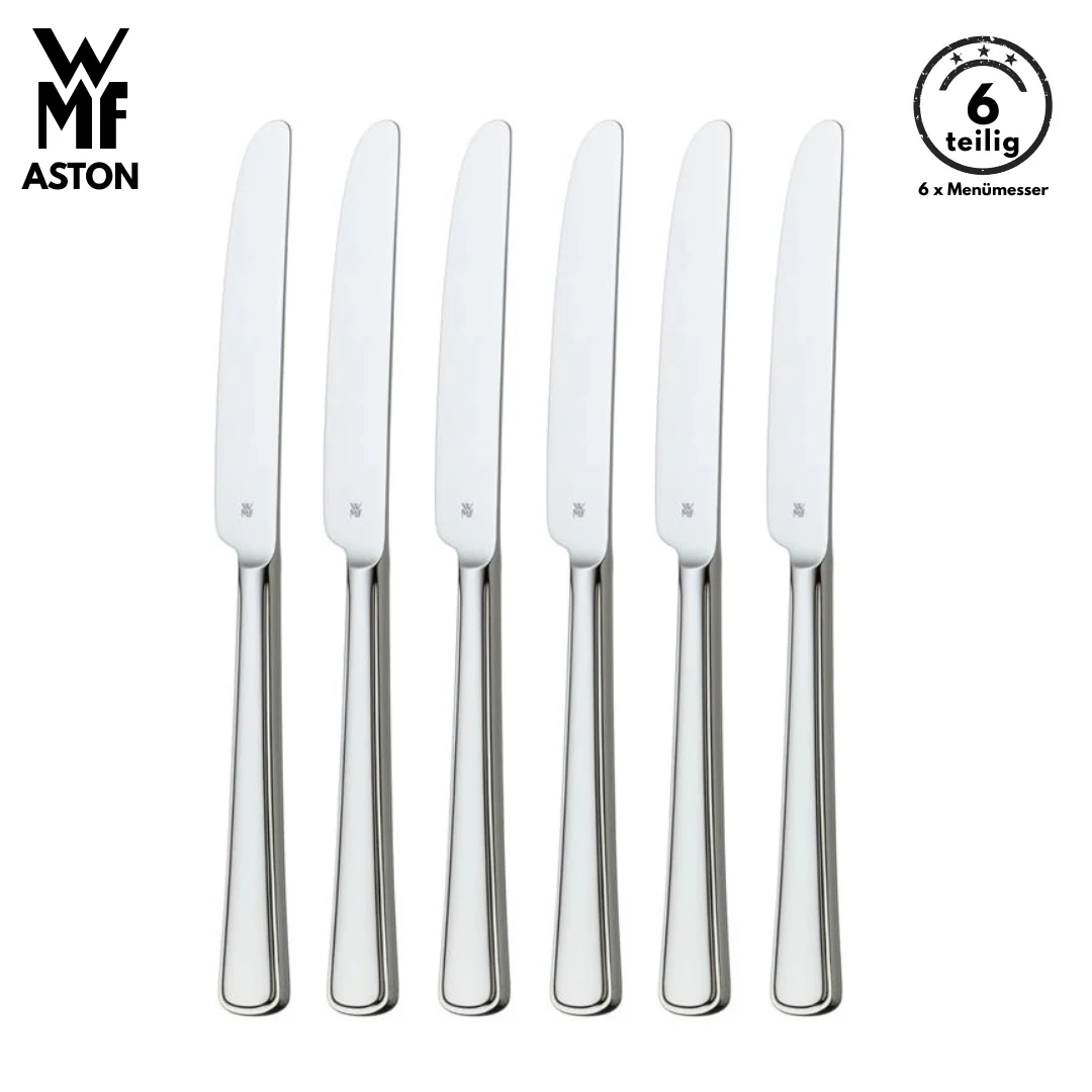WMF Besteck Messer set ASTON B-Ware 6-tlg, Cromargan®, Tafelmesser, Menümesser