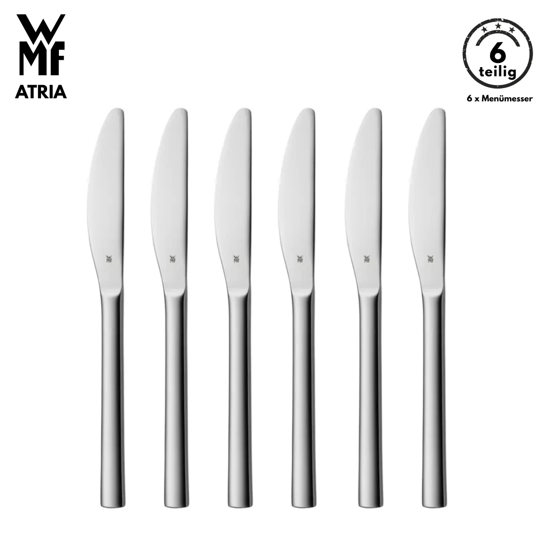 WMF Besteck Messer set ATRIA B-Ware 6-tlg, Cromargan®, Tafelmesser, Menümesser