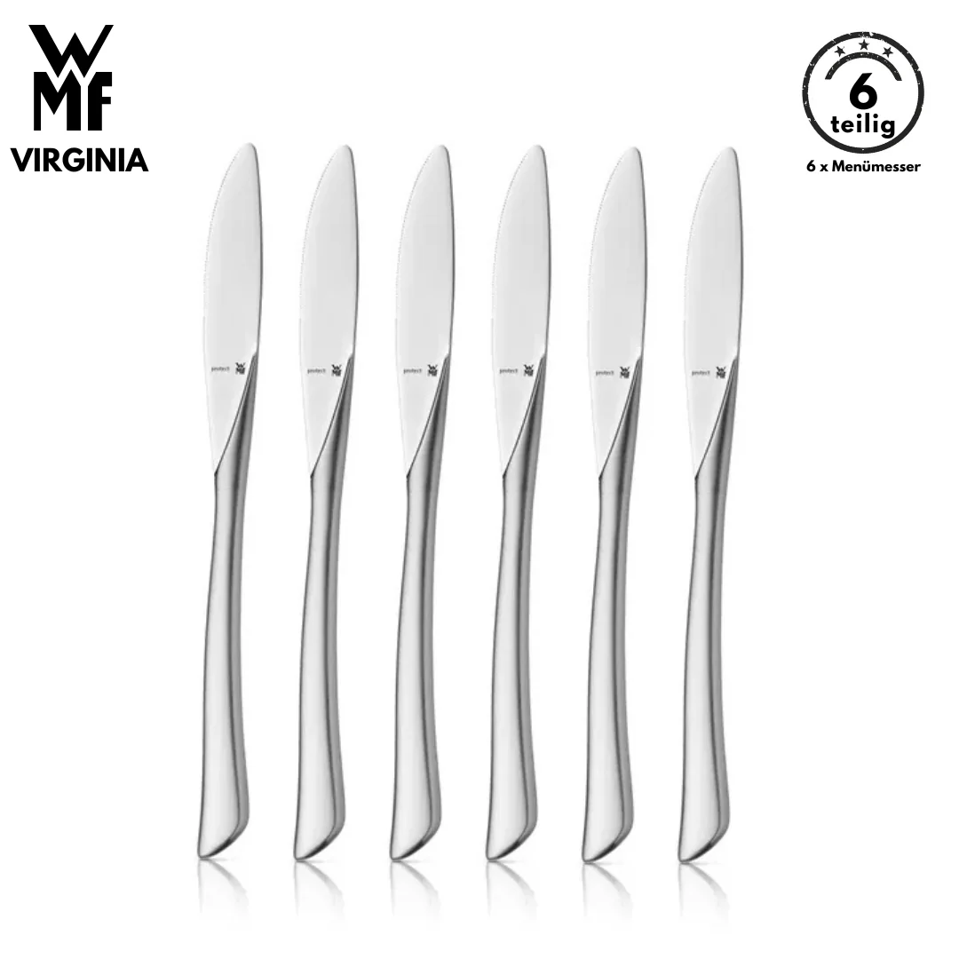 WMF Besteck Messer set VIRGINIA B-Ware 6-tlg Cromargan®, Tafelmesser, Menümesser