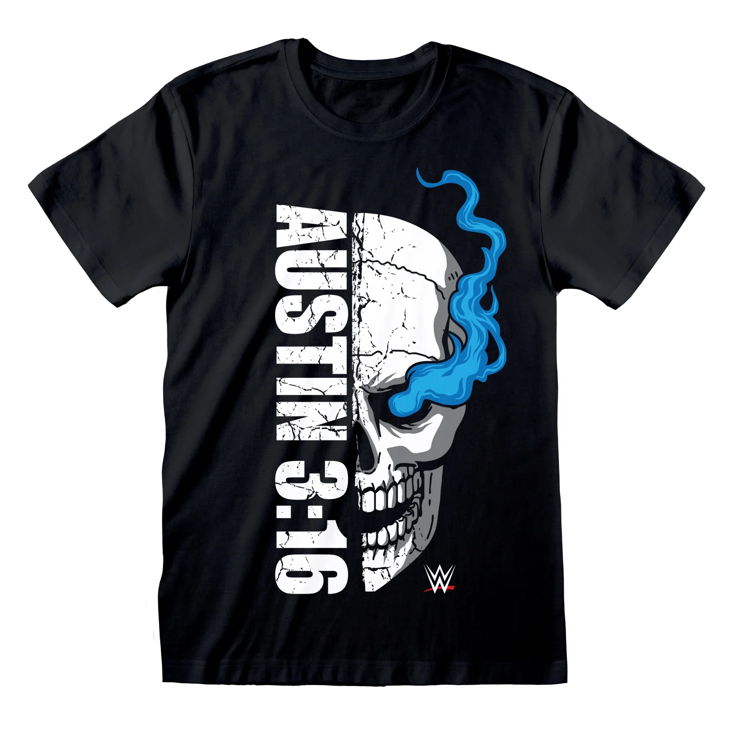 WWE - Austin 3:16 Skull (Unisex Black T - Shirt Front ) - - Image 3