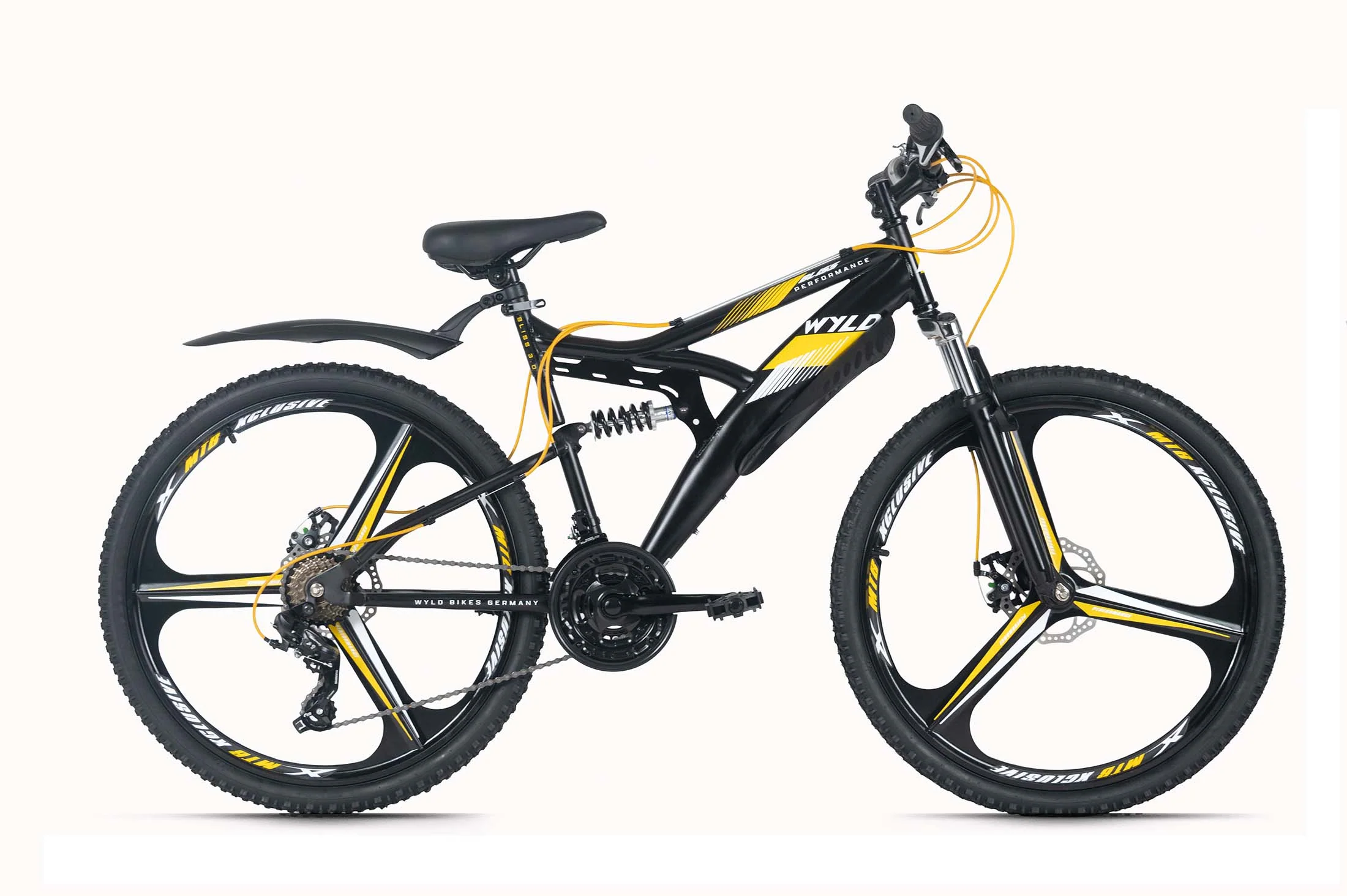 WYLD Mountainbike Fully 26'' Bliss schwarz-gelb 21 Gänge RH 47 cm Magnesium-Laufräder